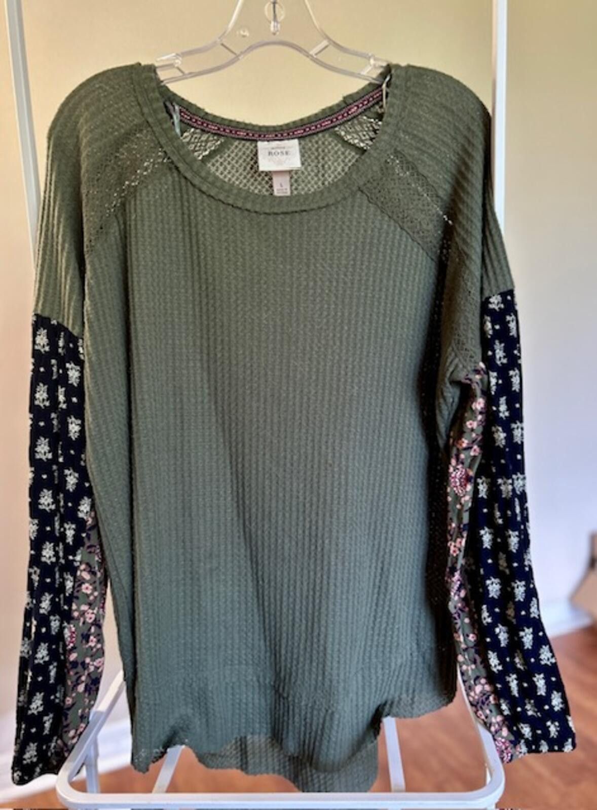Other Knox Rose Long Sleeve Thermal Top with Patterned Sleeves, L Size L / US 10 / IT 46 - 1 Thumbnail