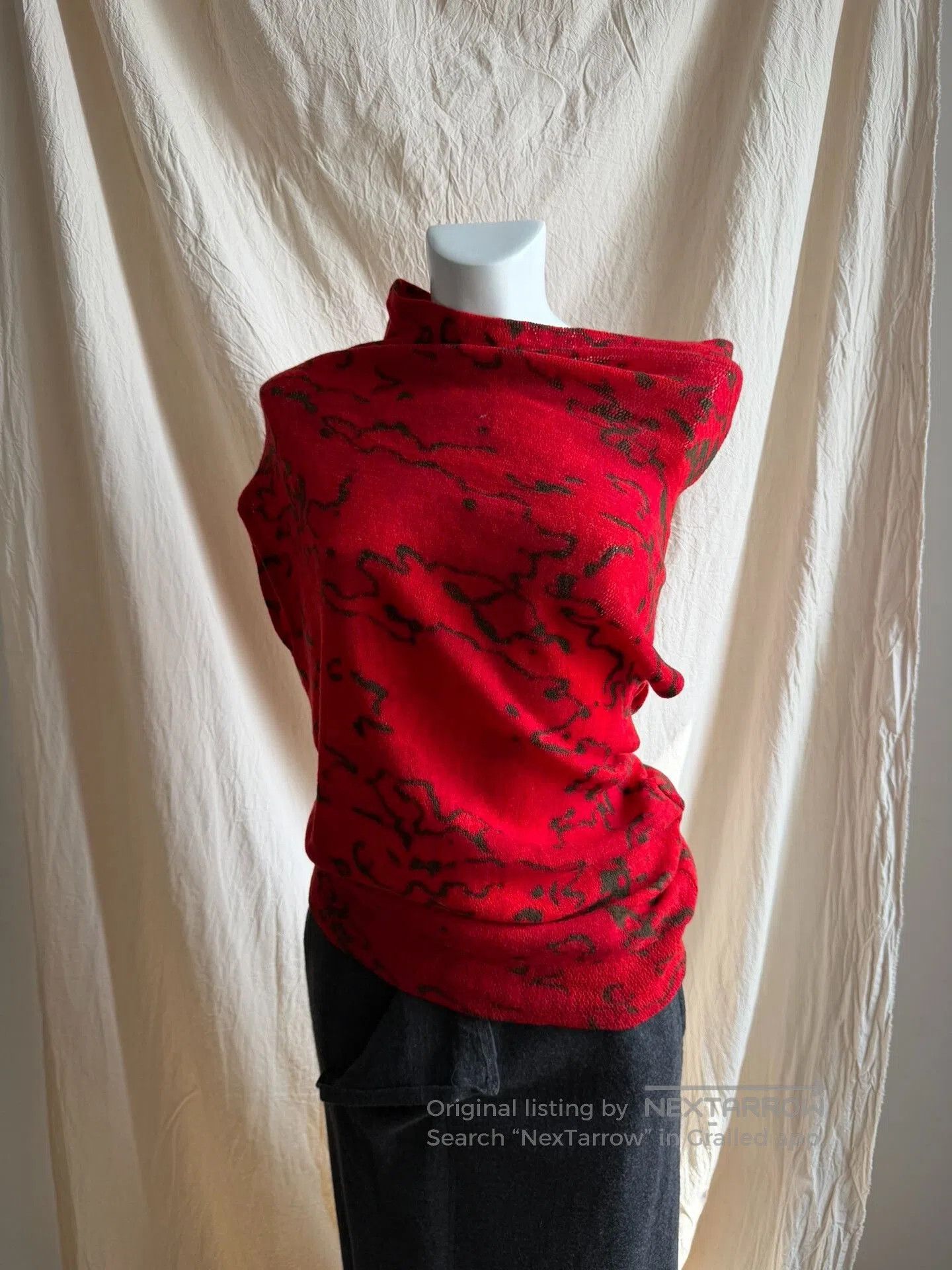 Y's Y's Red Marble Wool Top. Size M / US 6-8 / IT 42-44 - 6 Thumbnail