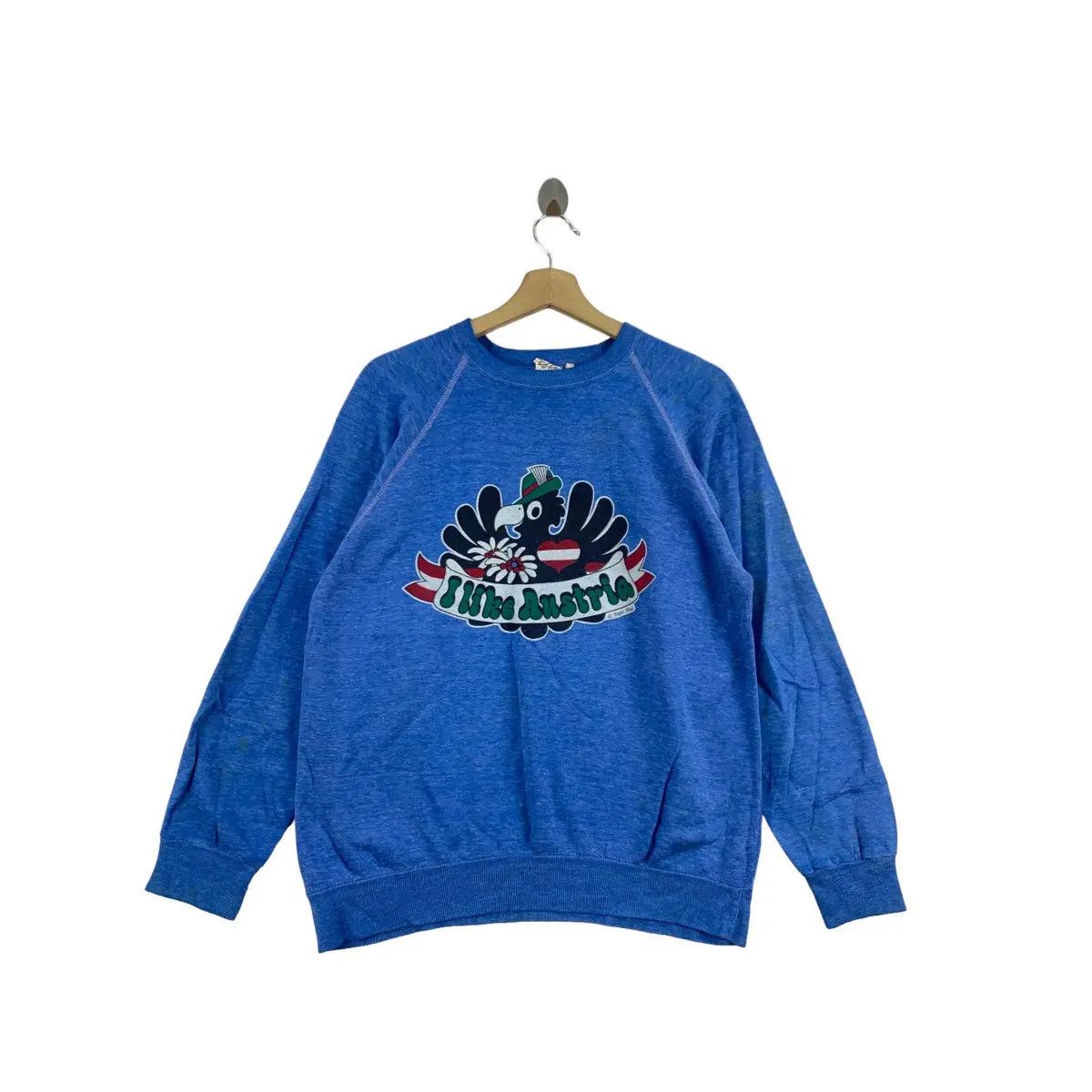 Vintage Vintage 80’ I LOVE AUSTRIA Eagle Mural Crown Sweatshirt Size L / US 10 / IT 46 - 1 Thumbnail