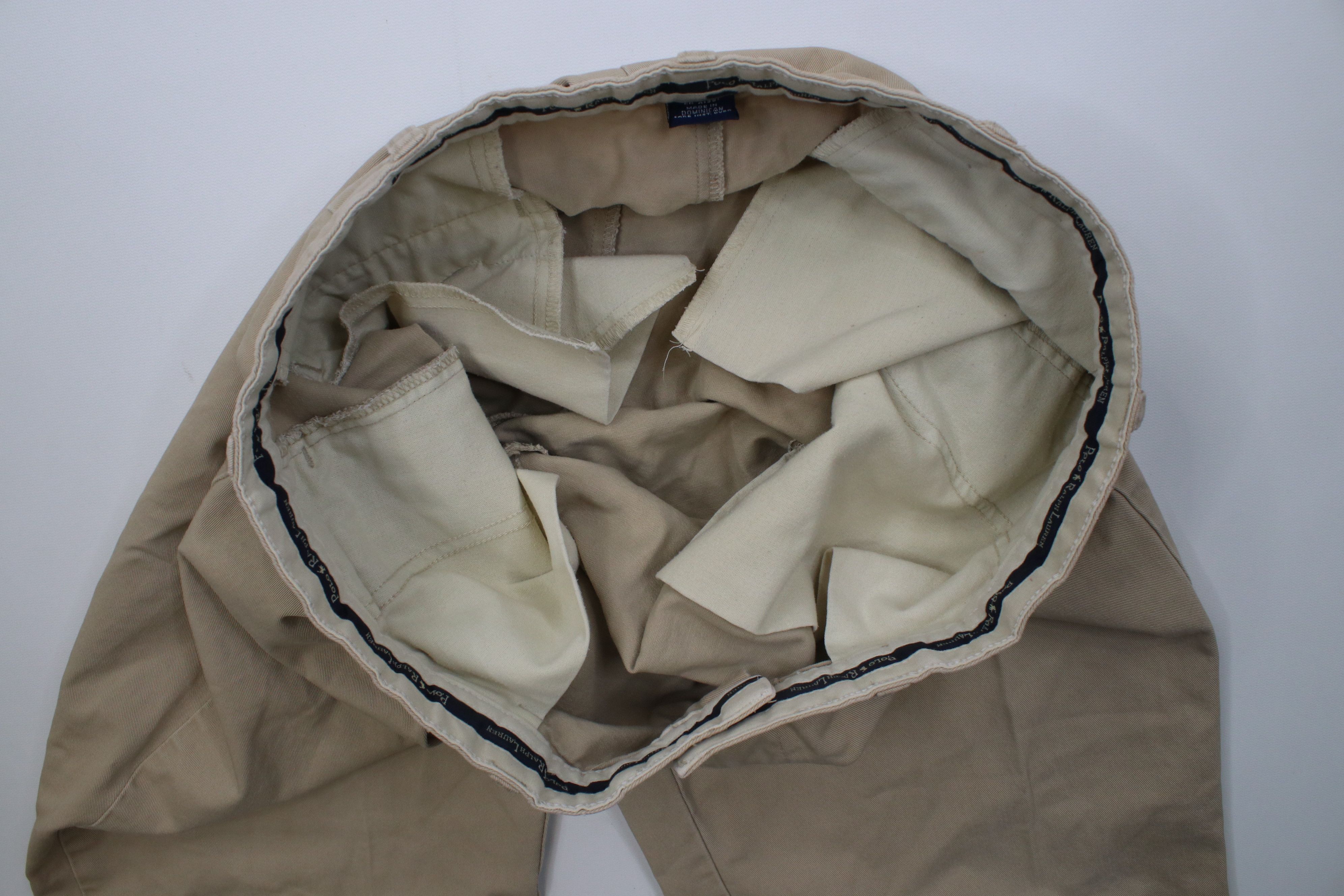 Polo Ralph Lauren Vintage 90s Ralph Lauren Cuffed Chino Pants Trousers Khaki Size US 34 / EU 50 - 9 Thumbnail