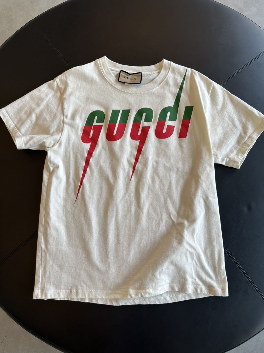 Gucci Gucci Blade Logo Tee Cream Size US XS / EU 42 / 0 - 1 Thumbnail