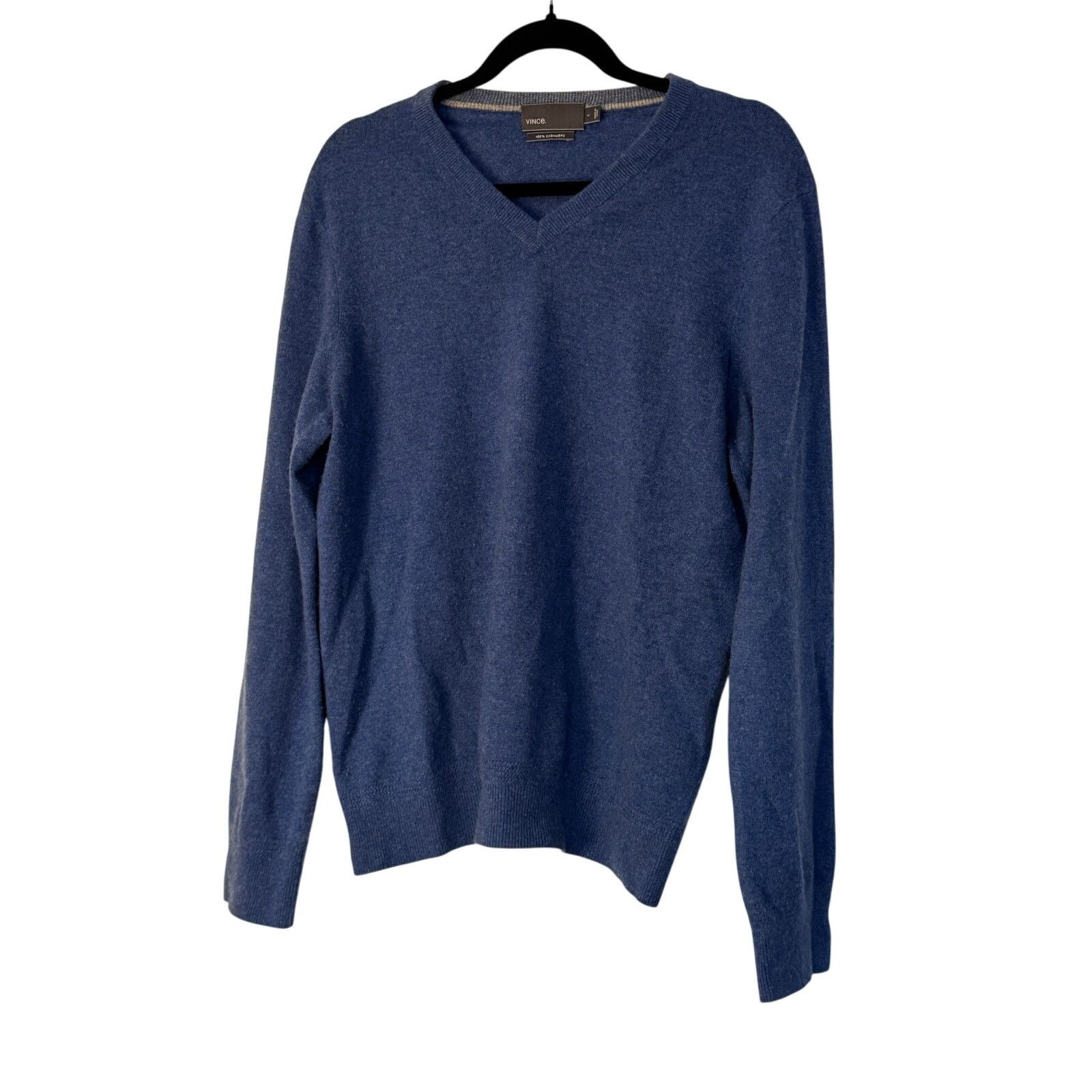 Vince Vince Men's Blue Cashmere V-neck Sweater Size US L / EU 52-54 / 3 - 1 Thumbnail
