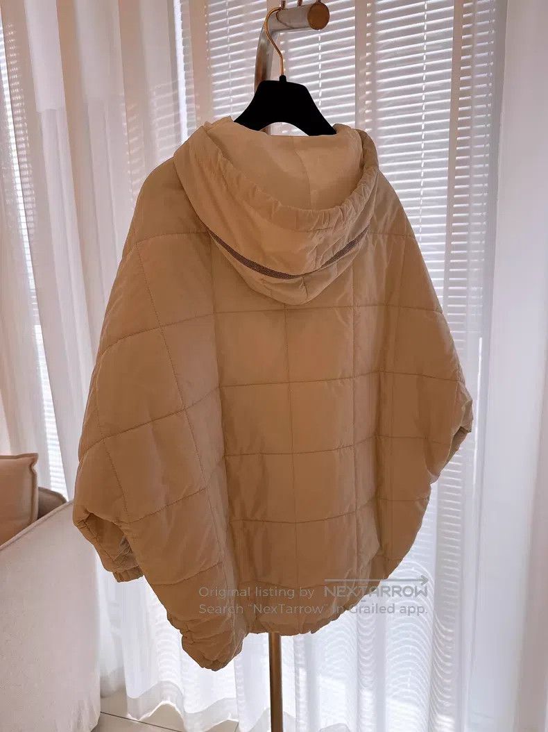 Brunello Cucinelli Brunello Cucinelli Quilted Grid Hooded Cotton Coat Size XXS / US 00 / IT 34 - 5 Thumbnail