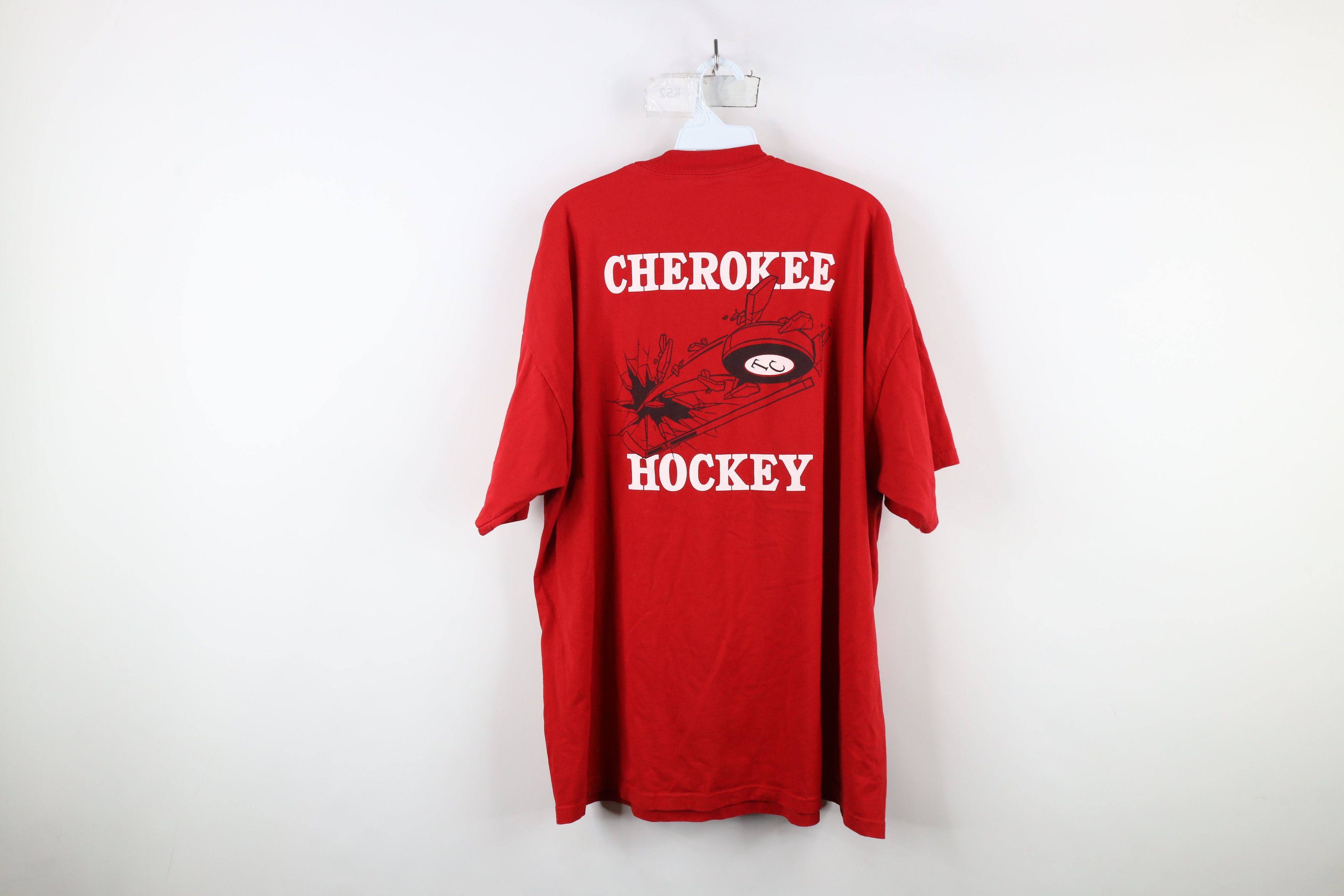 Vintage Vintage 90s Spell Cherokee Hockey Short Sleeve T-Shirt Red Size US XXL / EU 58 / 5 - 12 Thumbnail