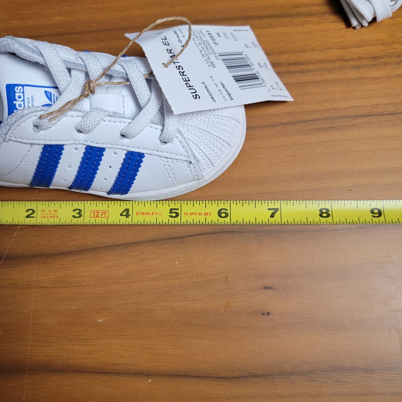 Adidas adidas Infant Superstar EL I Sneaker, White/Royal Sz 6.5K Size US 6.5 / EU 39-40 - 5 Thumbnail