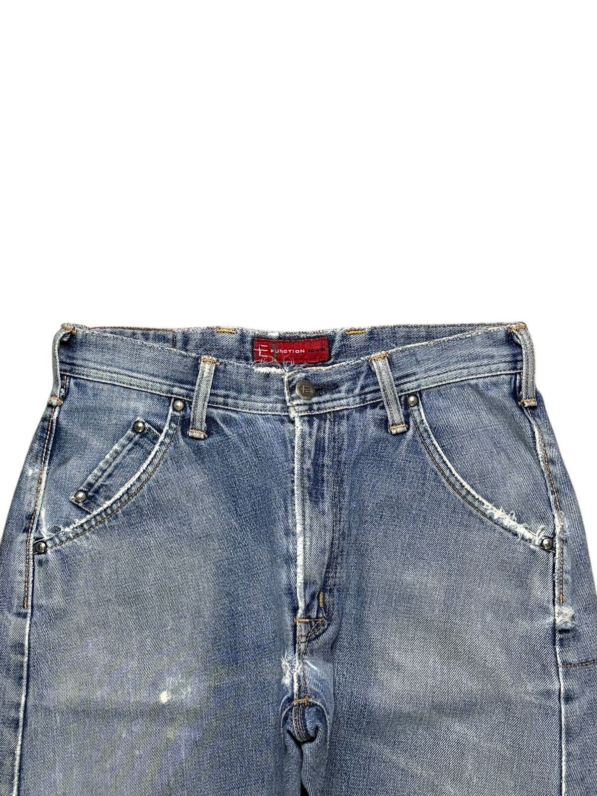 Edwin × Japanese Brand Vintage Edwin E Function Spiral Faded Wash Rip Loose Jean Size US 29 - 4 Thumbnail