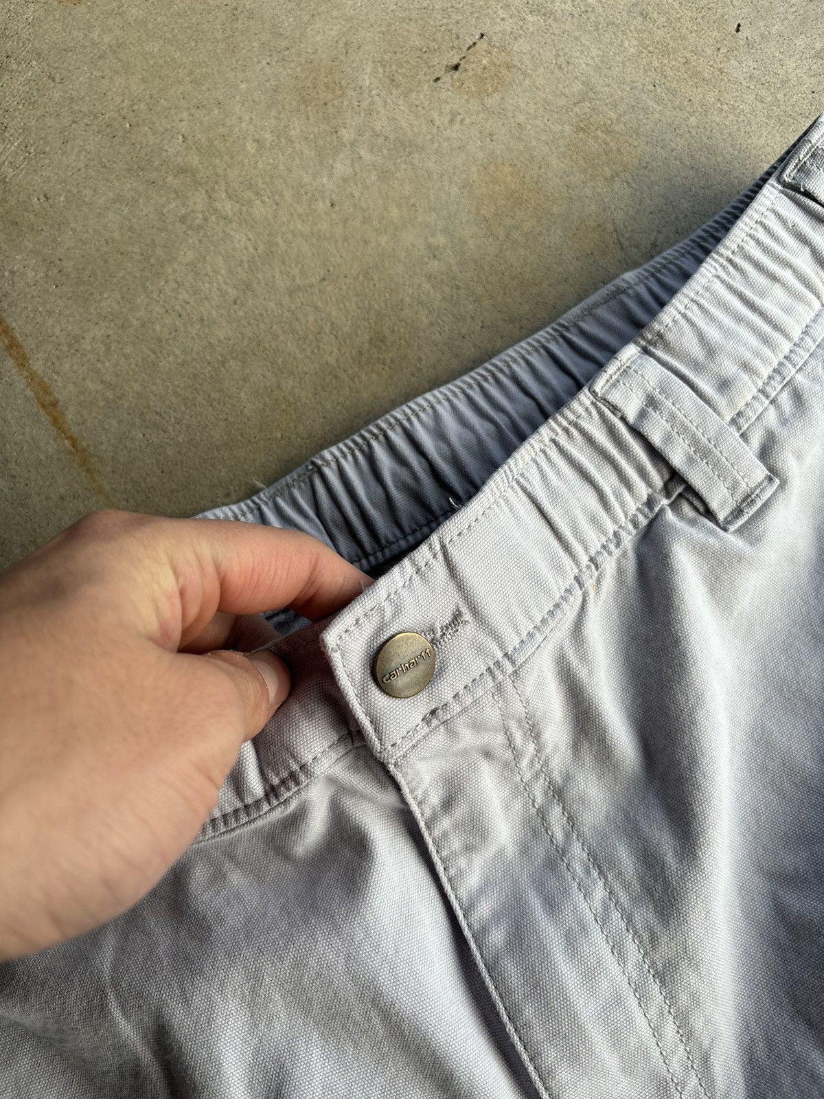 Carhartt × Carhartt Wip × Vintage Crazy Carhartt Pastel Purple Relaxed Fit Wide Leg Shorts Size US 38 / EU 54 - 4 Thumbnail