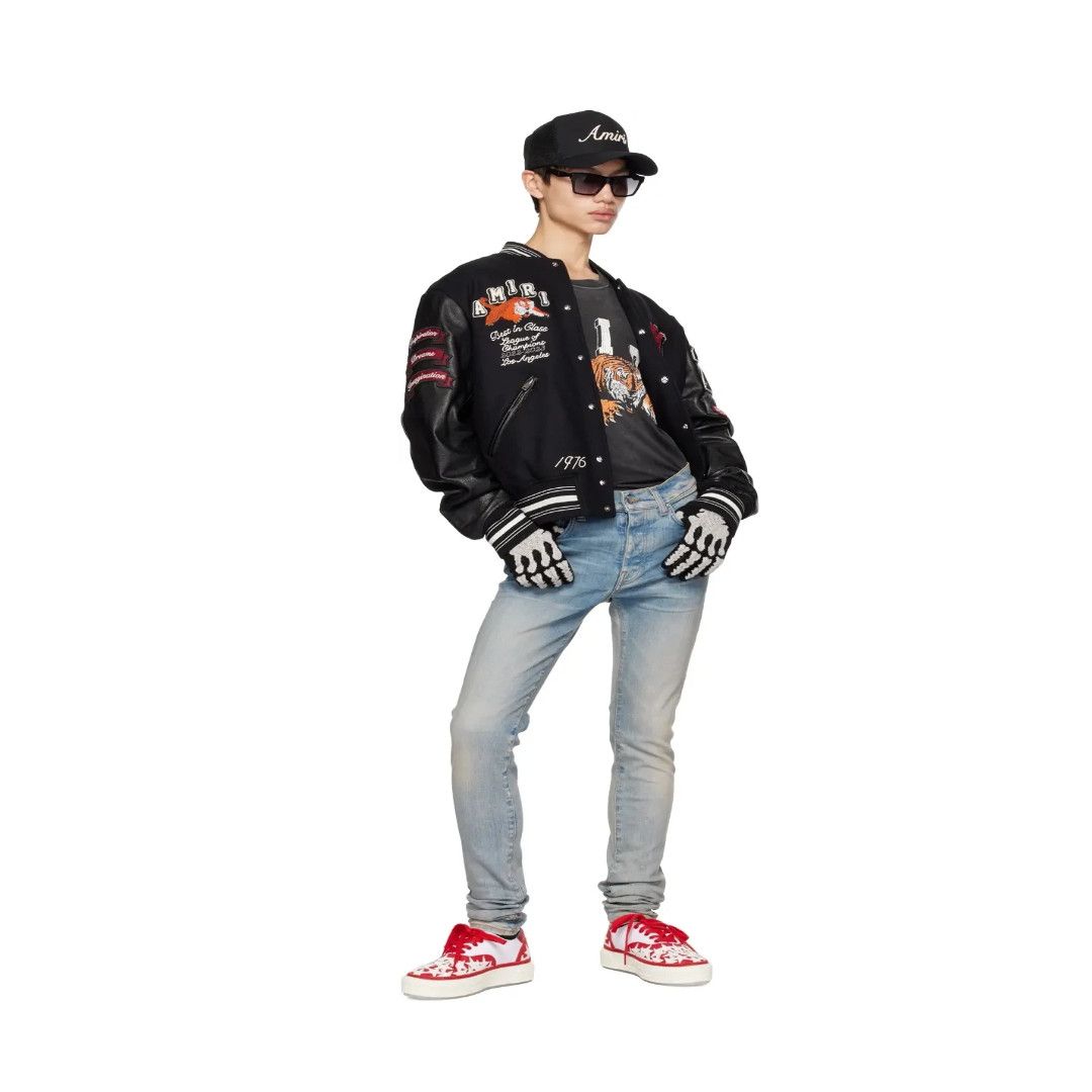 Amiri o1w1db11224 Stars Court Low-Top Sneakers in White & Red Size US 10 / EU 43 - 5 Thumbnail