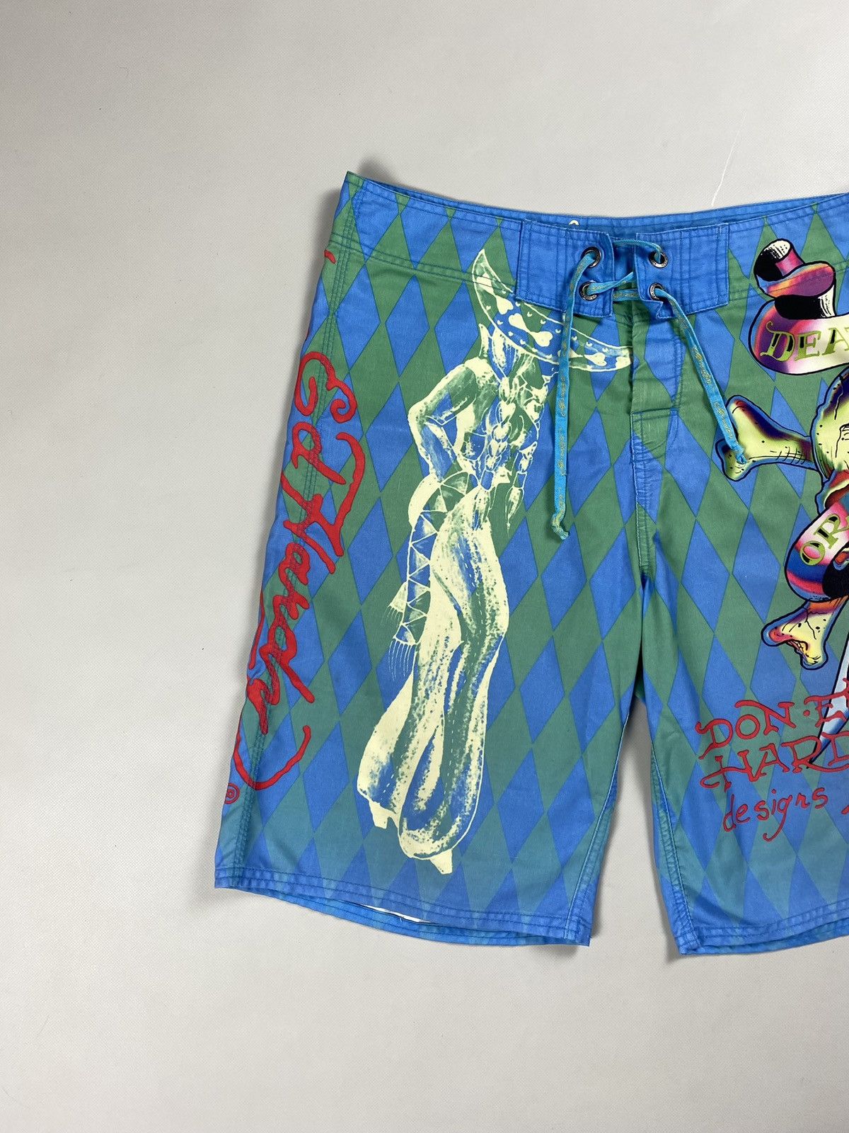 Ed Hardy Ed Hardy Y2K men’s overprinted surf swim shorts size ~ 32 Size US 32 / EU 48 - 2 Thumbnail