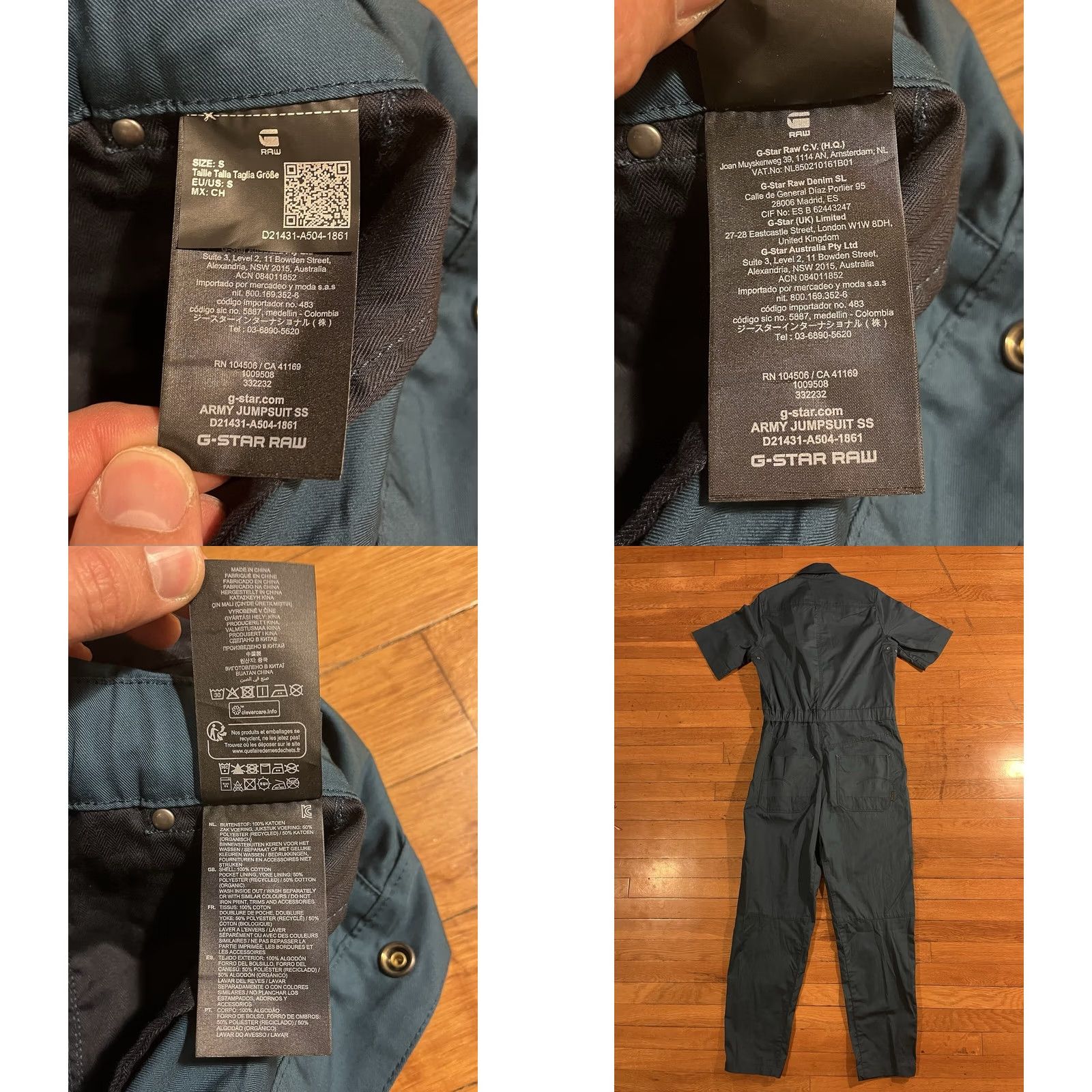 G-Star G Star Raw Twill Army Jumpsuit Women's Small Nitro Blue Shirt? Size 28" / US 6 / IT 42 - 8 Thumbnail