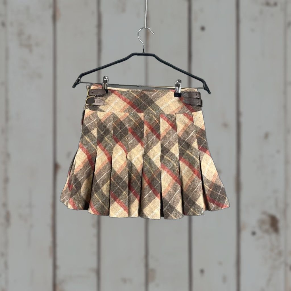 Polo Ralph Lauren Polo Ralph Lauren Skirt Women Midi Pleated Multicolor Plaid Wool Nylon Zip 2 Size 26" / US 2 / IT 38 - 1 Thumbnail