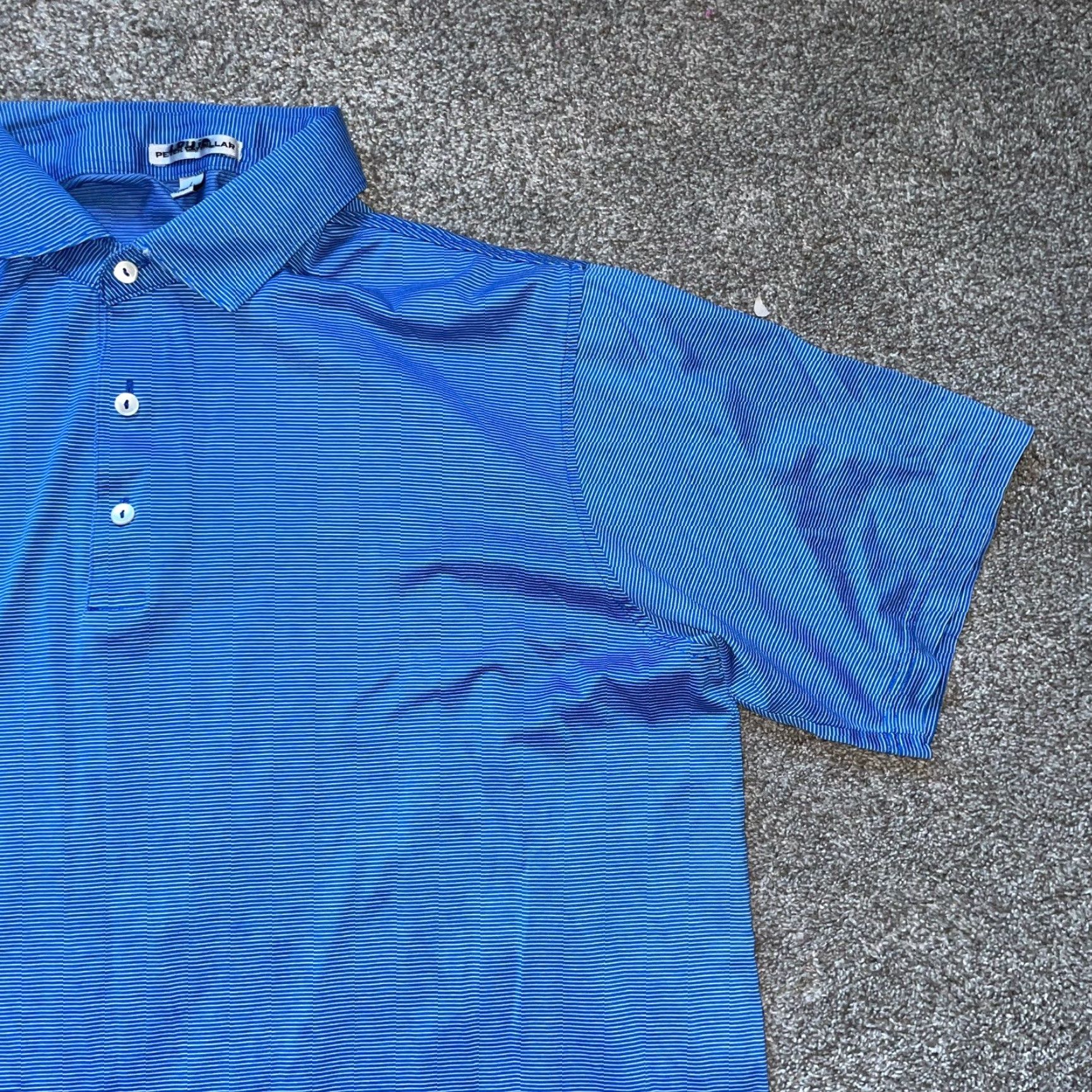 Peter Millar PETER MILLAR Blue Polo Shirt Men’s Large Short Sleeve Regular Fit Size US L / EU 52-54 / 3 - 3 Thumbnail