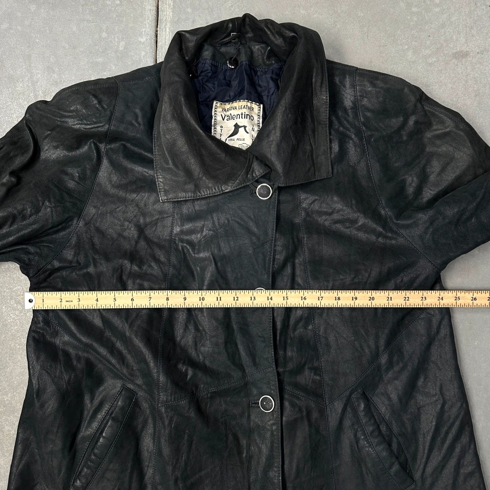 Valentino VINTAGE Valentino Varsova Long Leather Trench Coat Womens 2XL Black Quilted Lined Size XXL / US 16-18 / IT 52-54 - 3 Thumbnail