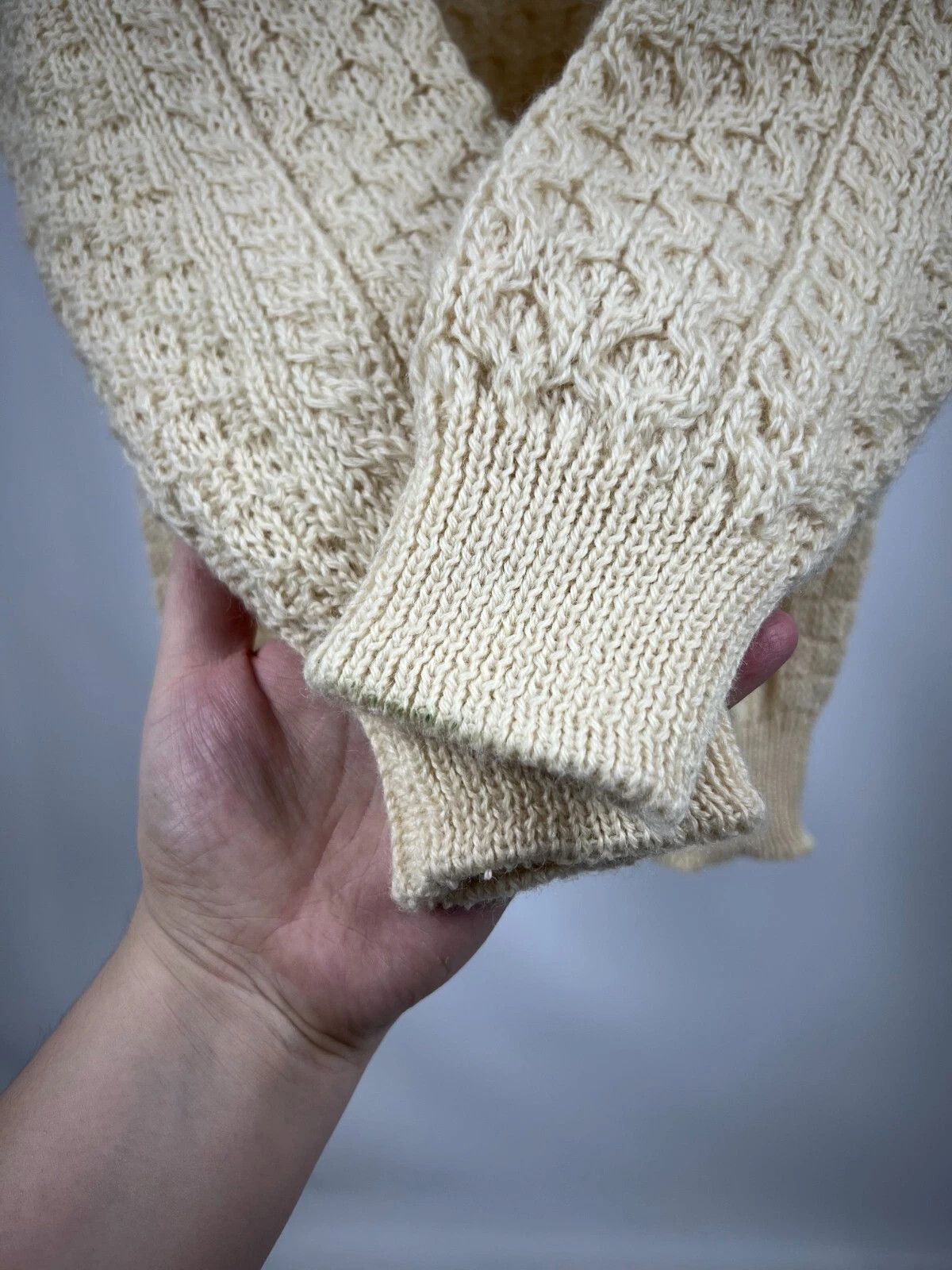 Aran Crafts Aran Crafts Ivory Cable Knit Crewneck Wool Fisherman Sweater Size US M / EU 48-50 / 2 - 7 Thumbnail
