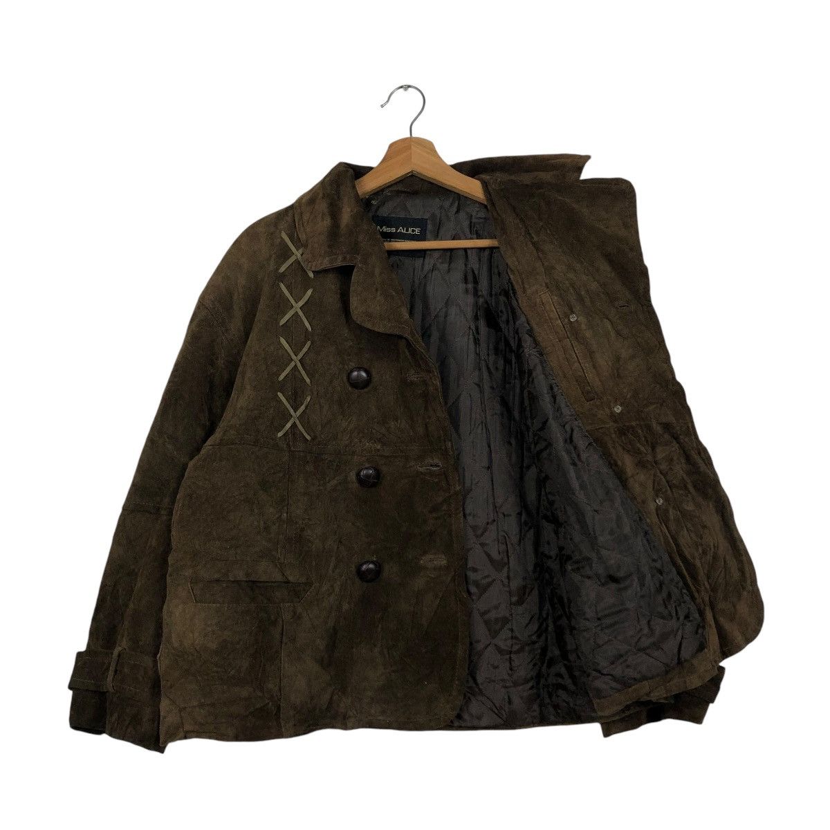 Japanese Brand 🔥VINTAGE SUEDE LEATHER JACKET MISS ALICE ISSEY MIYAKE Size L / US 10 / IT 46 - 13 Thumbnail