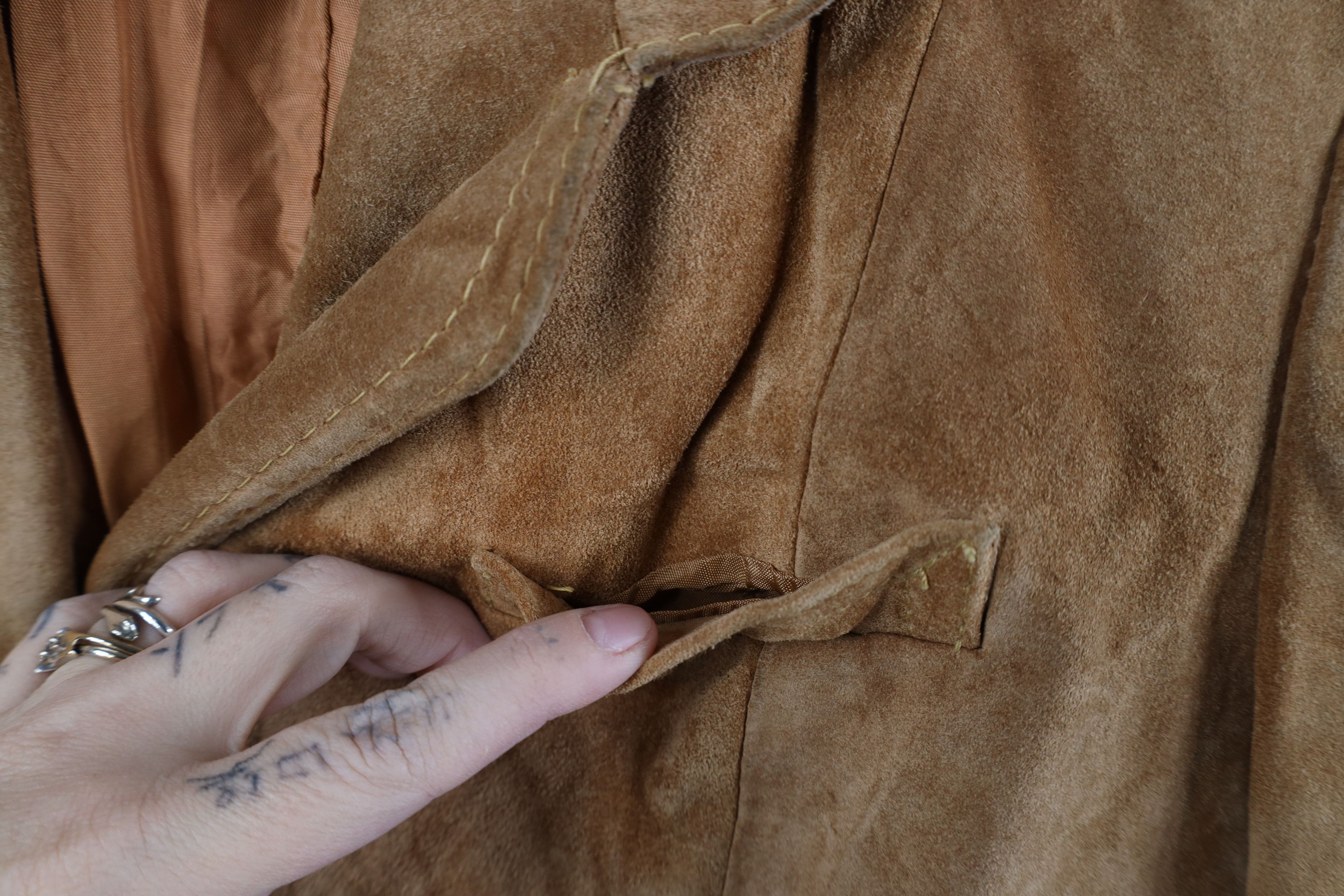 Vintage Vintage 70s 80s Streetwear Suede Leather Blazer Jacket Brown Size L / US 10 / IT 46 - 7 Thumbnail