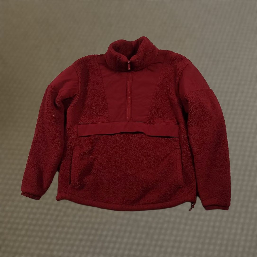 Pinko VINTAGE PINK Victoria's Secret Pullover Jacket Womens M Red Sherpa Fleece Half Zip Warm N/A Size M / US 6-8 / IT 42-44 - 1 Thumbnail