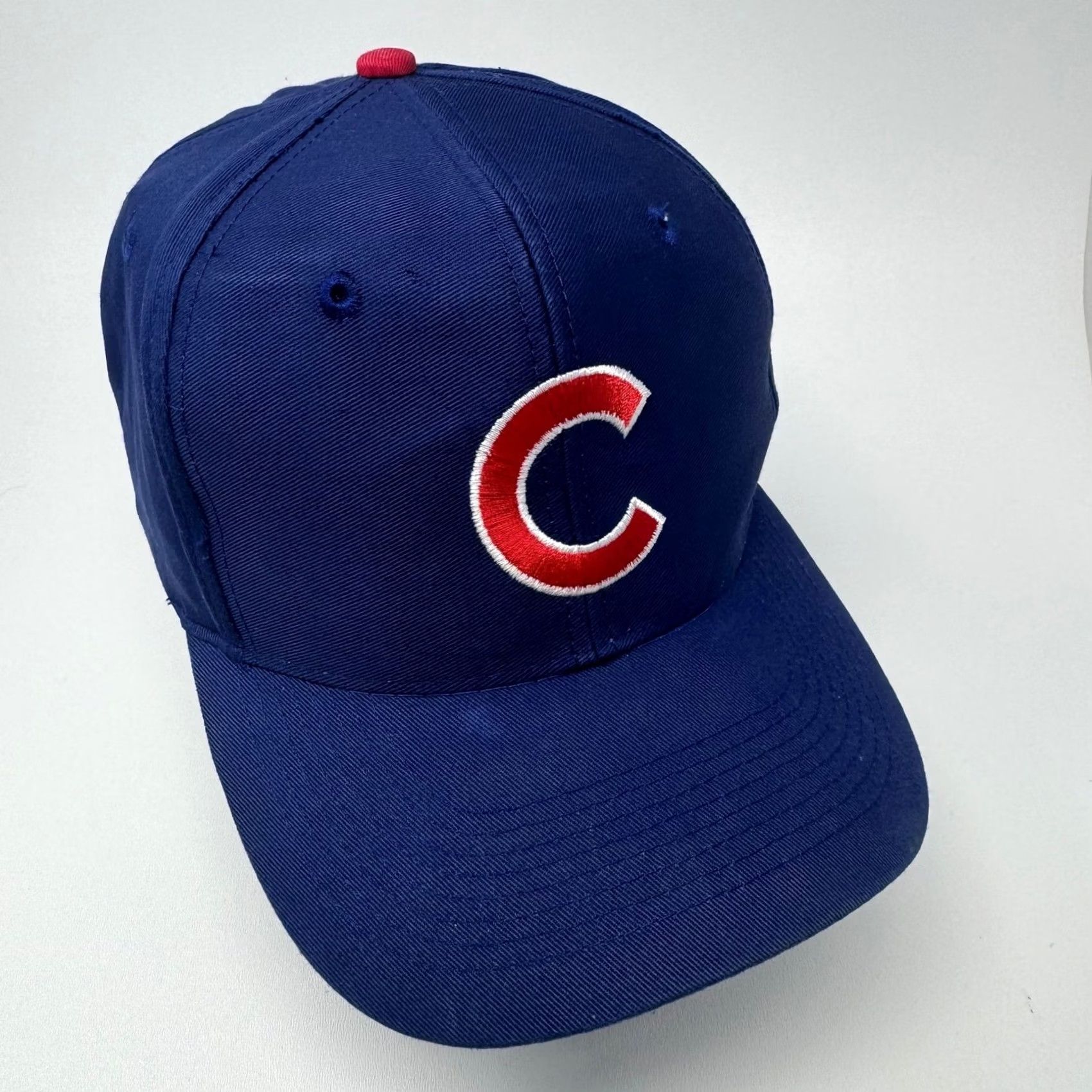 Logo Athletic VINTAGE Chicago Cubs Logo Athletic MLB Snapback Hat Blue Red Baseball Cap Mens One Size Twill Adjustable Sports 90s Classic Cap Size ONE SIZE - 2 Thumbnail