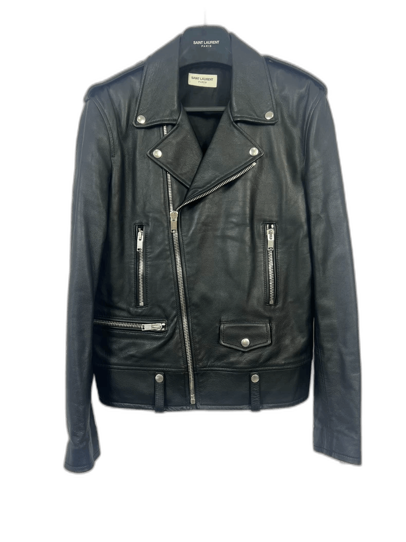 Saint Laurent Paris Saint Laurent Black Leather Biker Jacket- Size US L / EU 52-54 / 3 - 1 Thumbnail
