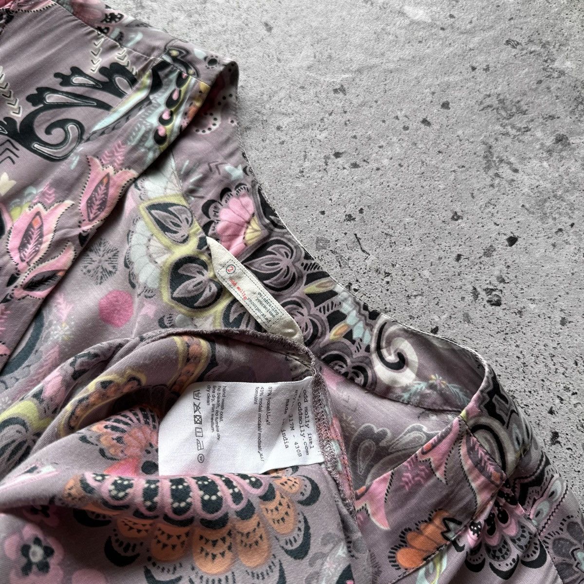 Odd Molly Odd Molly Womens Multicolor Paisley Boho Dress SS V-Neck Size M / US 6-8 / IT 42-44 - 3 Thumbnail