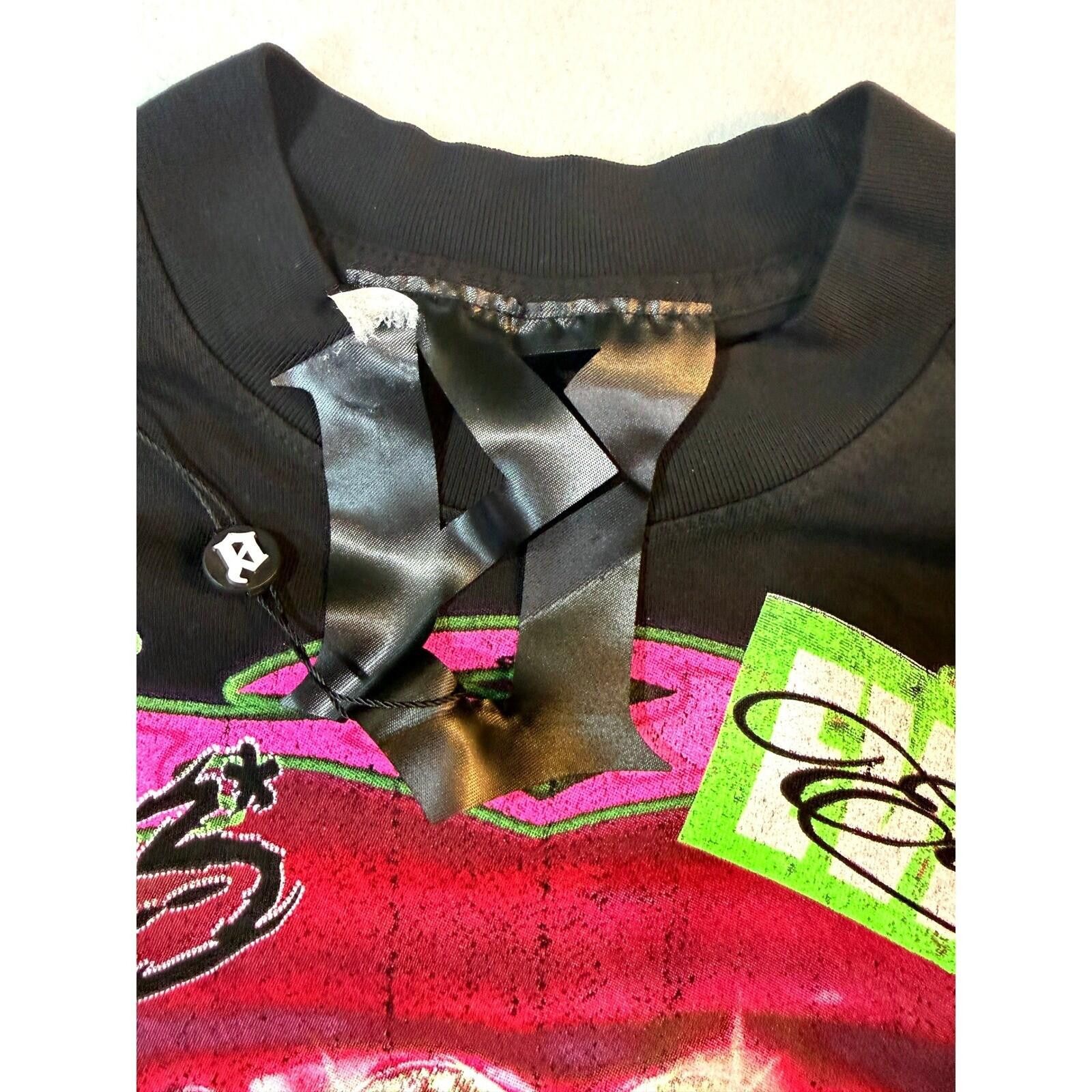 Other Evil Vice Mens Med T-Shirt Black AOP Neon Y2K Streetwear NWT Size US M / EU 48-50 / 2 - 4 Thumbnail