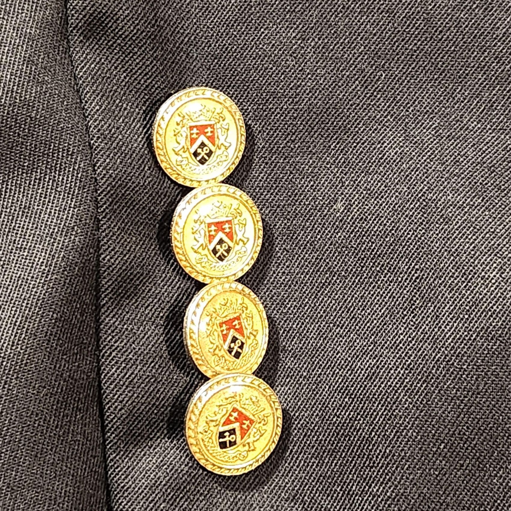 Ralph Lauren VINTAGE Lauren Ralph Lauren Blazer Mens 50R Navy 100% Wool Slim Fit Gold Buttons Size 50R - 3 Thumbnail