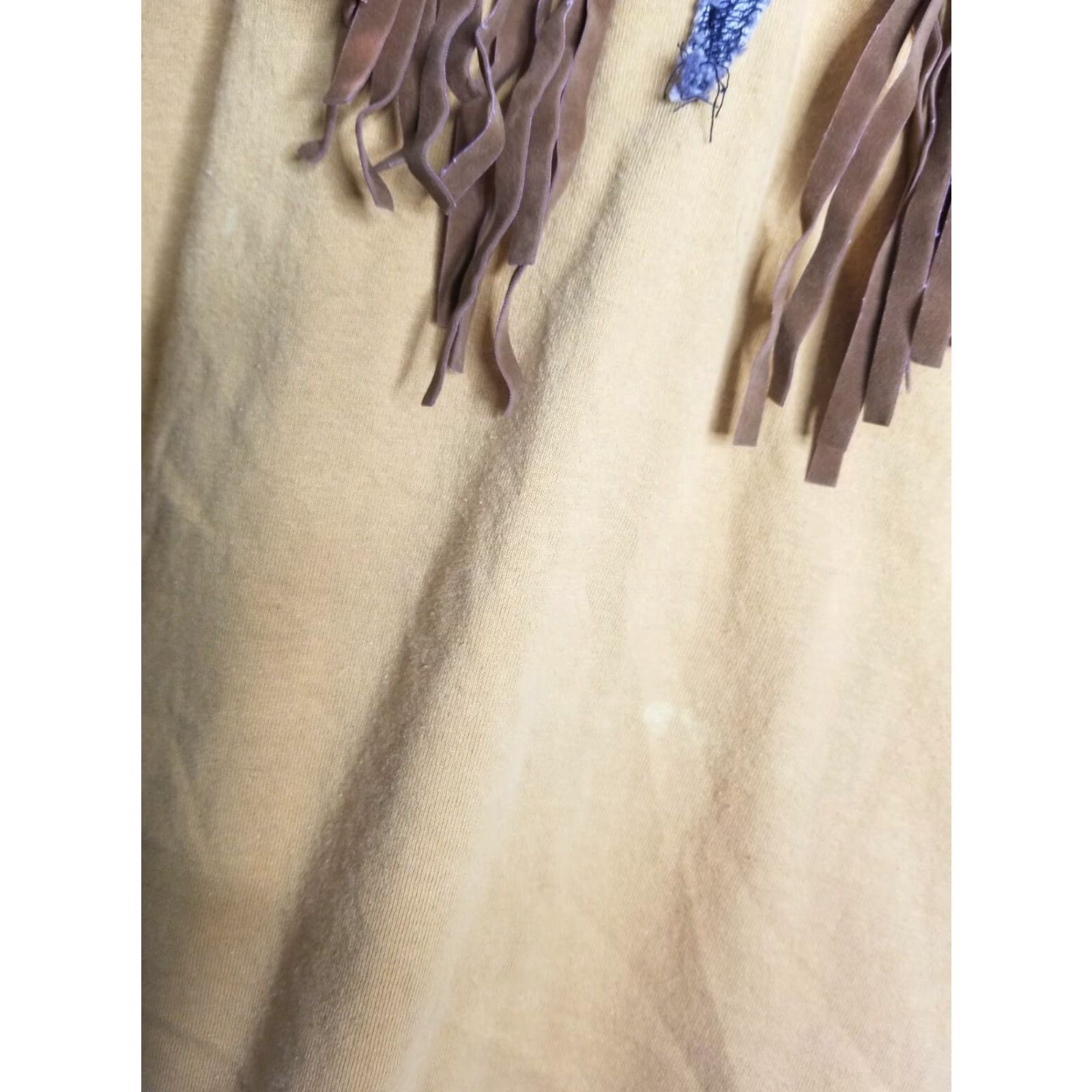Vintage VINTAGE Gepetto Design Western T-Shirt 1980s Women’s Large Yellow Cotton Blend Rodeo Fringe Size L / US 10 / IT 46 - 4 Thumbnail