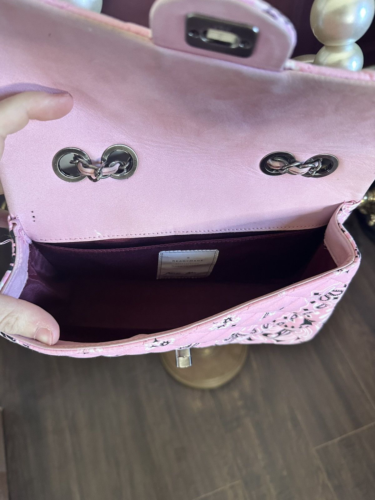 READYMADE Upcycled pink bandana Japan rope chain handbag shoulder bag Size ONE SIZE - 10 Thumbnail