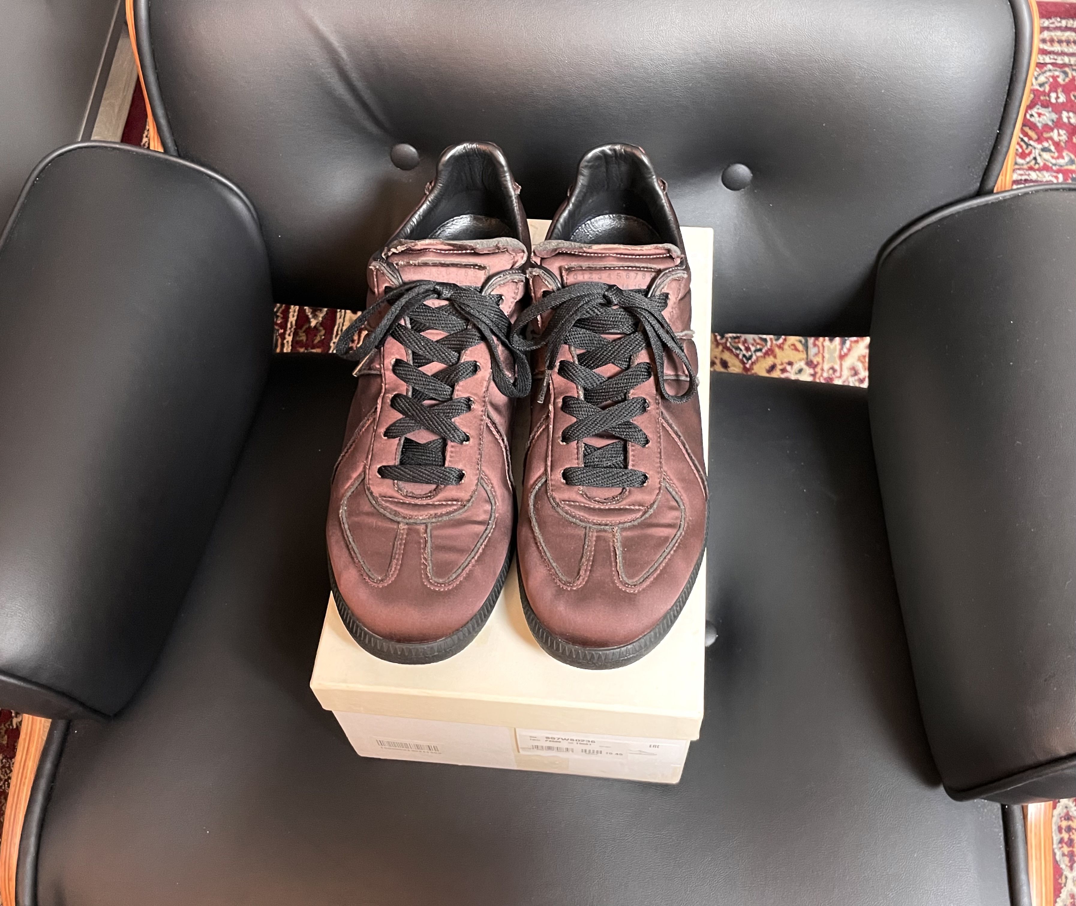 Maison Margiela Maison Margiela GAT (Satin Burgundy 2019) Size US 12 / EU 45 - 3 Thumbnail