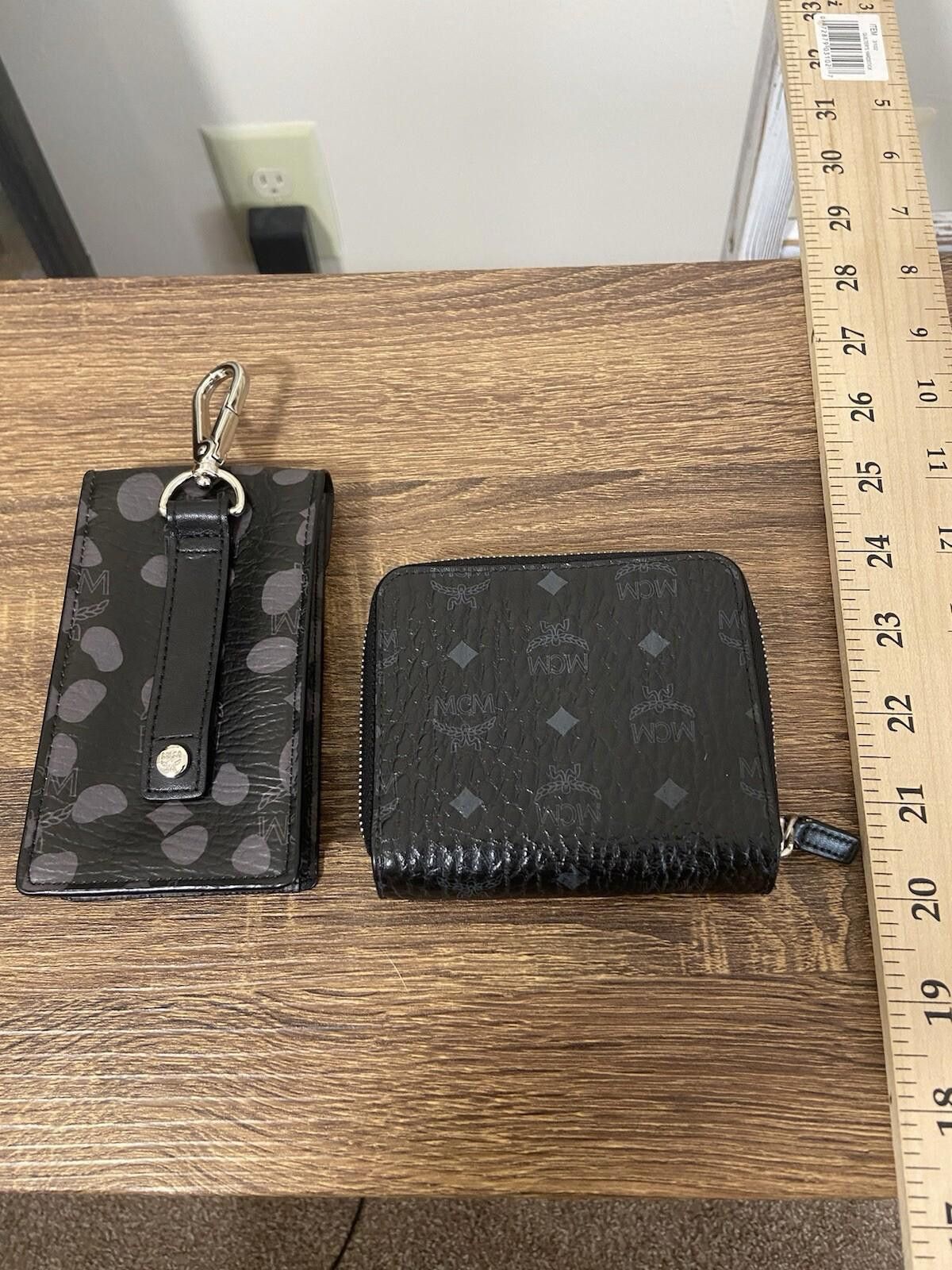 MCM MCM Visetos Black Leather Cigarette Case + Zipper Wallet Set Size ONE SIZE - 2 Thumbnail