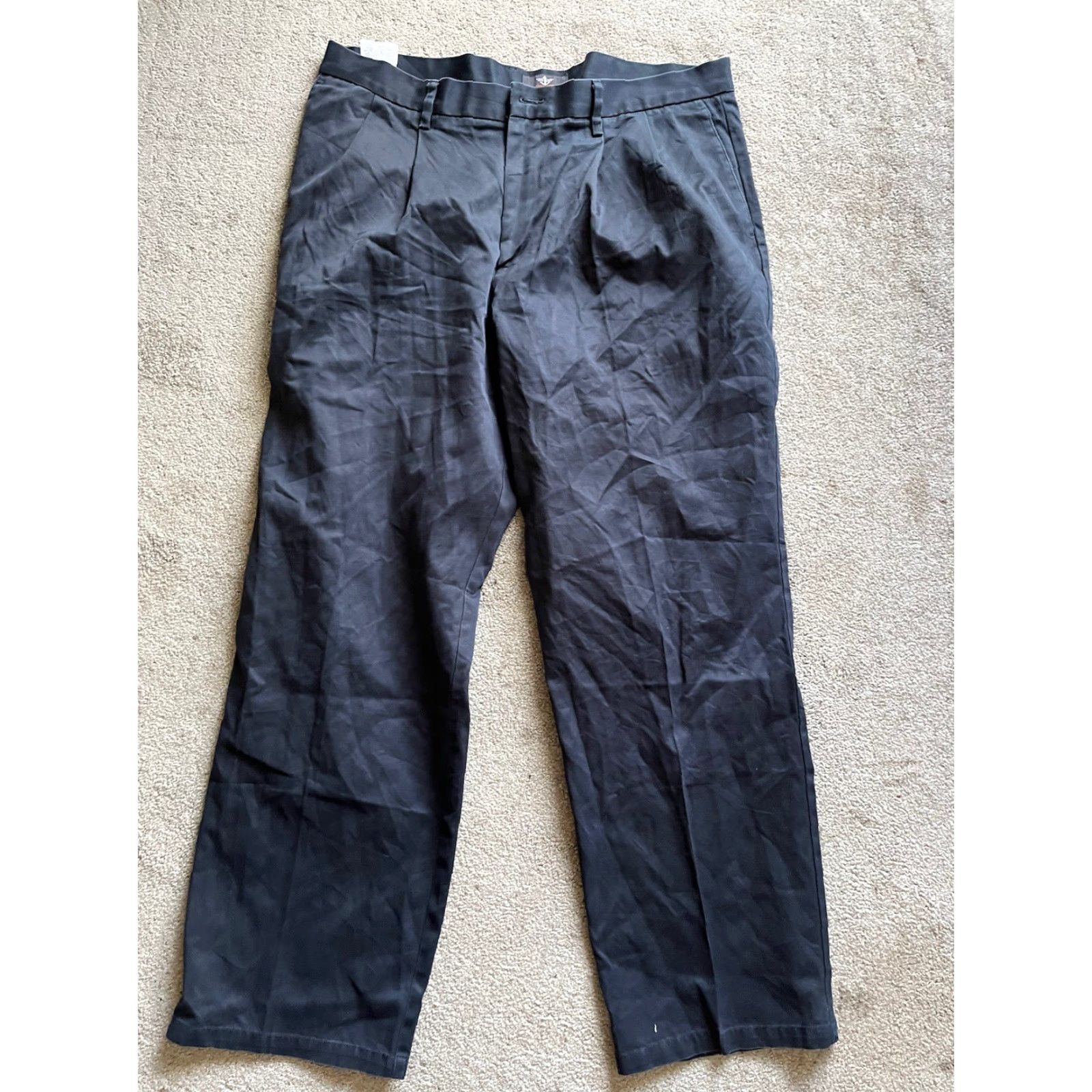 Dockers DOCKERS Mens Pants Chino 38x30 D4 Relaxed Fit Dress Blue Navy Pleated 90s Mens Apparel Size US 38 / EU 54 - 3 Thumbnail