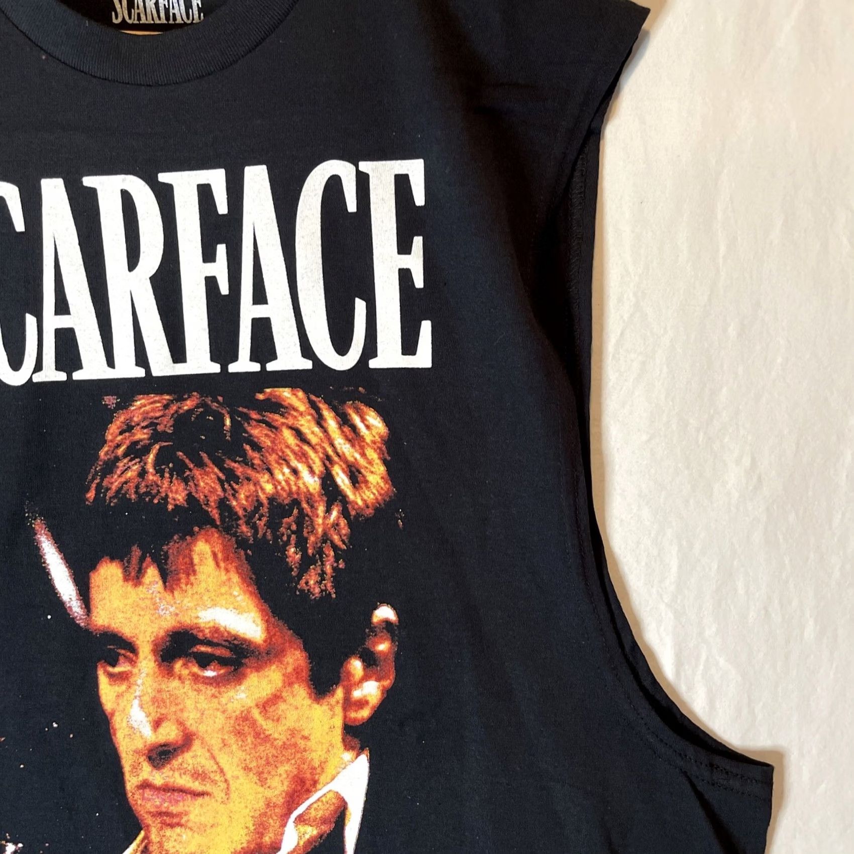 Vintage Scarface Shirt Men XL Movie Tony Montana Black Sleeveless Mad Engine Size US XL / EU 56 / 4 - 6 Thumbnail