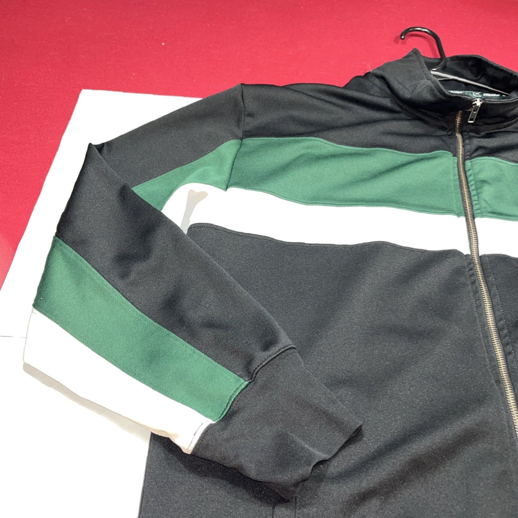 Vintage VINTAGE Colosseum MSU Jacket 2XL Mens Full Zip Spartans Green White Knit Polyester Medium-Length Striped Back Spartans Spellout Front Pockets Size US XXL / EU 58 / 5 - 4 Thumbnail