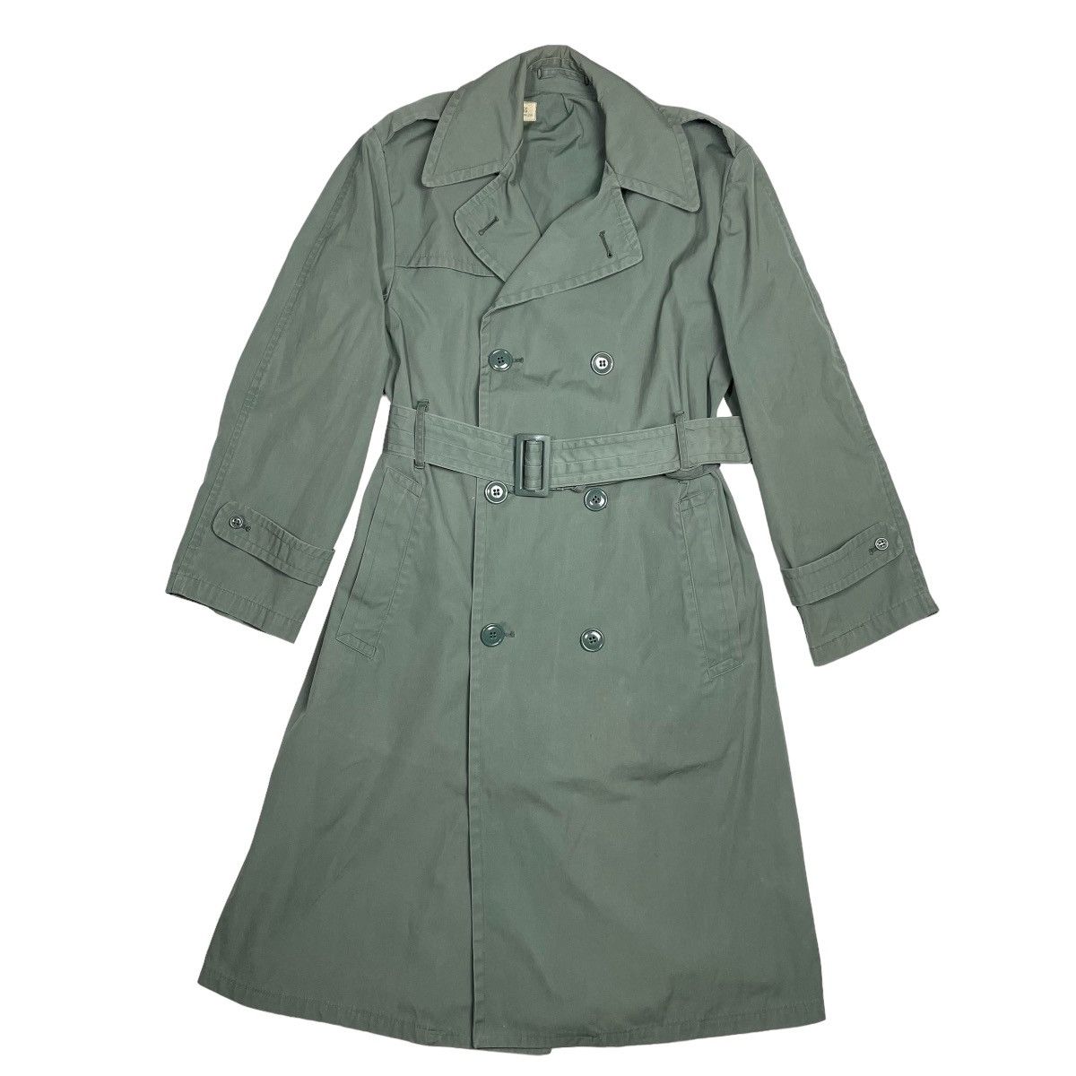 image of Vintage 1960S Us Army Trenchcoat - S/m in Green, Men's (Size Small)