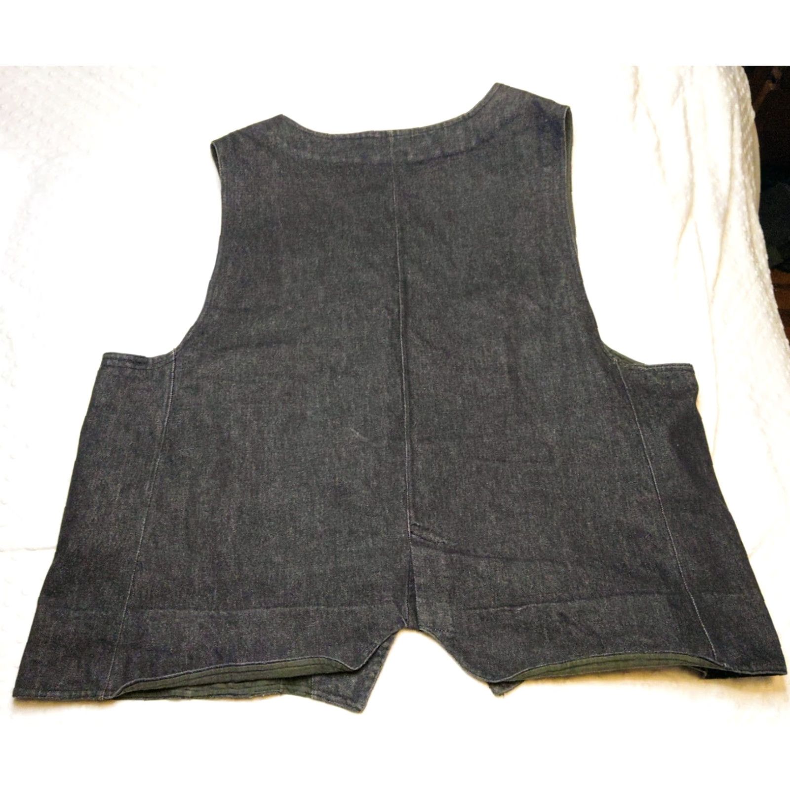 Denime VINTAGE West Cal.45 Vest Dark Denim Snap Down Cowboy Prairie 3XL Black Solid Western Casual Mens Vest Size US XXL / EU 58 / 5 - 6 Thumbnail