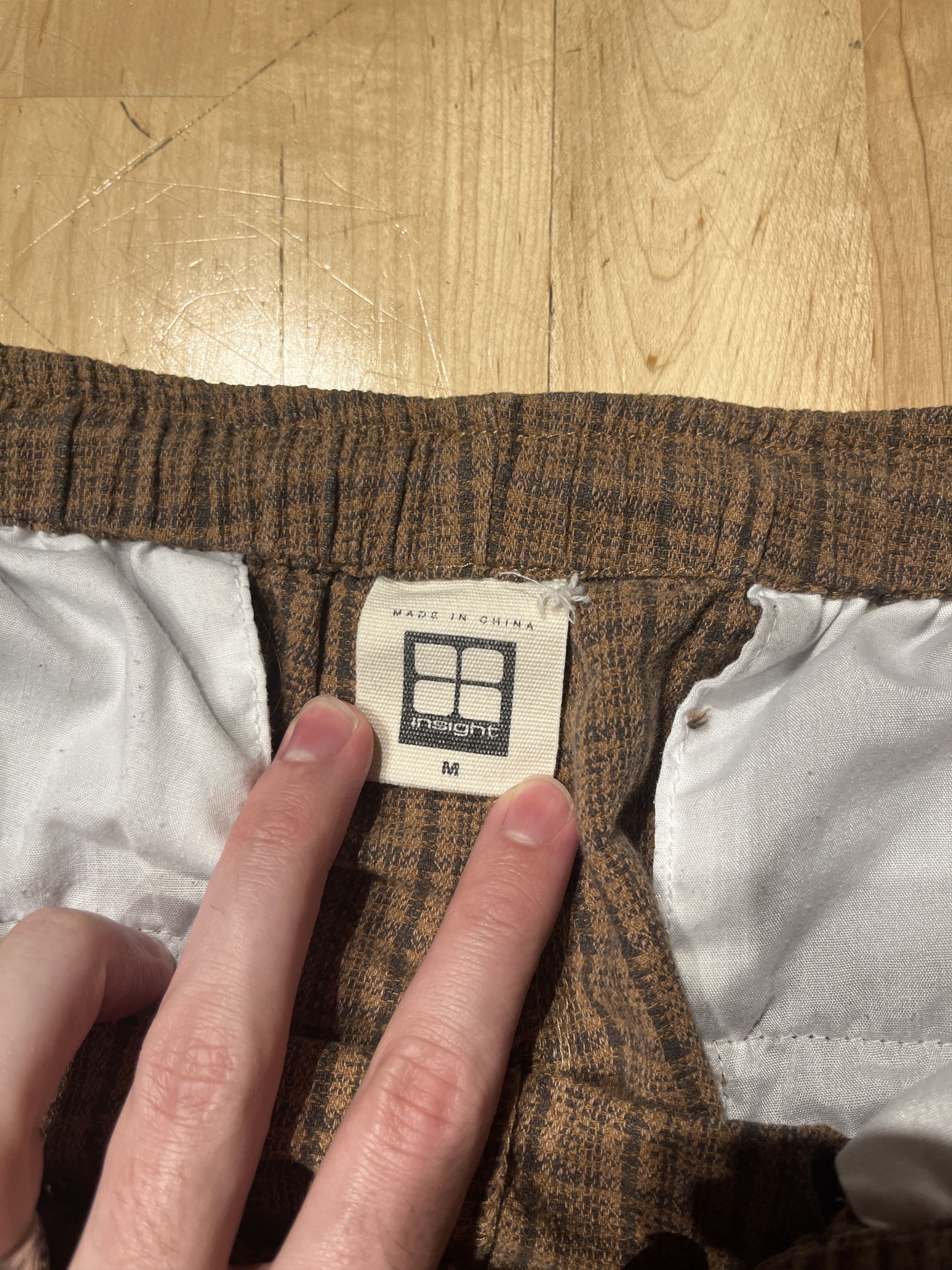 Insight Insight Men's Checked Plaid Brown Pants Adjustable - Medium Size US 30 / EU 46 - 4 Thumbnail