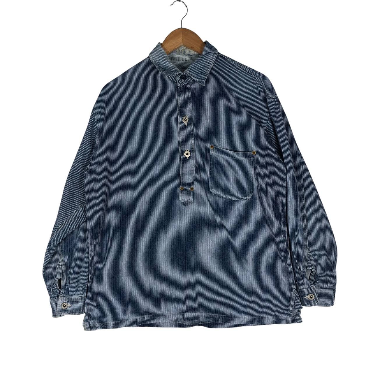 Vintage Vintage Turkeybears Striped Denim Shirt Size US M / EU 48-50 / 2 - 1 Thumbnail