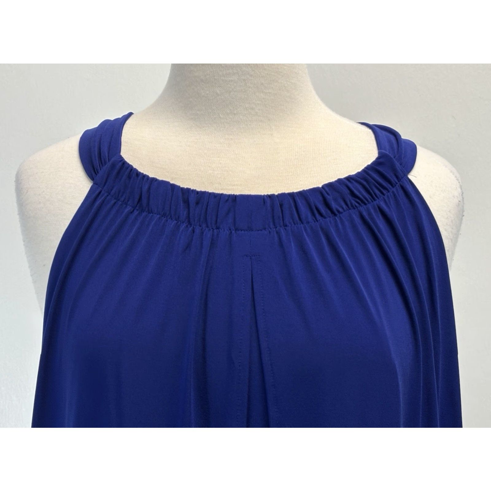 Vintage NEW Chico's Fringed Hem Midi Dress XXL Royal Blue Sleeveless Shift Women’s Size XXL / US 16-18 / IT 52-54 - 5 Thumbnail