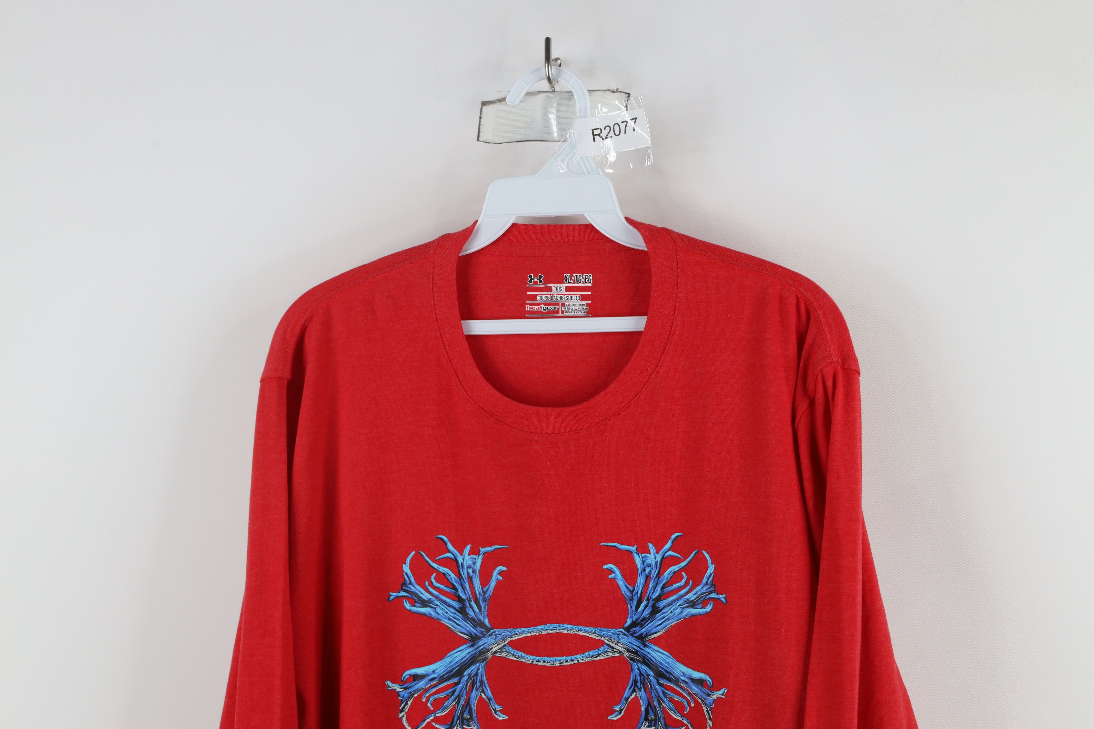 Under Armour × Vintage Under Armour Deer Antler Hunting Long Sleeve T-Shirt Red Size US XL / EU 56 / 4 - 2 Thumbnail