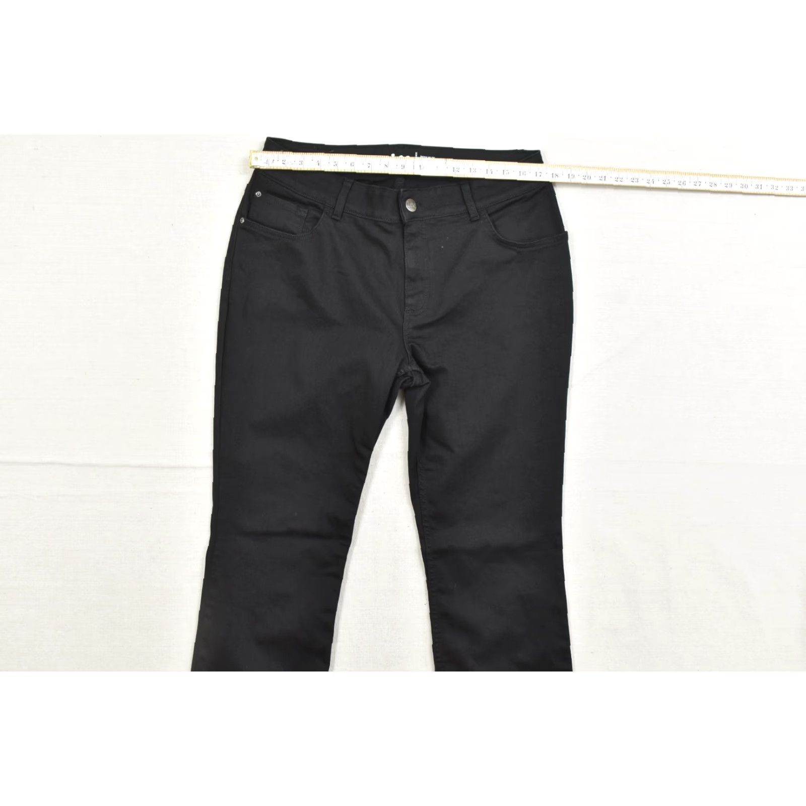 Lee Lee Regular Fit Bootcut Pants Mid Rise Black 16W P Petite Stretch Women's Casual Trousers Size 38" / US 16 / IT 52 - 4 Thumbnail