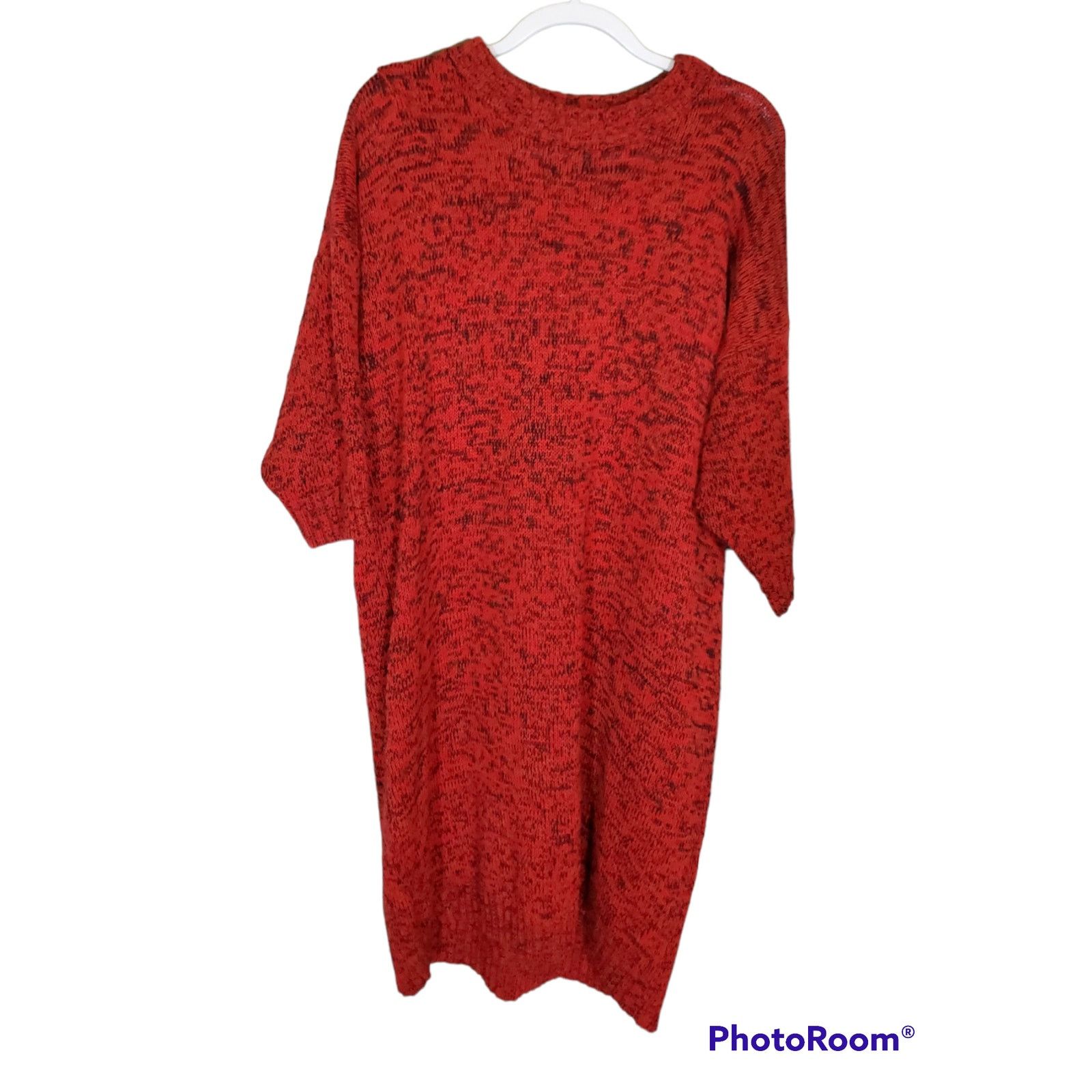 Other Venezia | Vintage Red & Black Sweater Dress| Size OS Size ONE SIZE - 1 Thumbnail