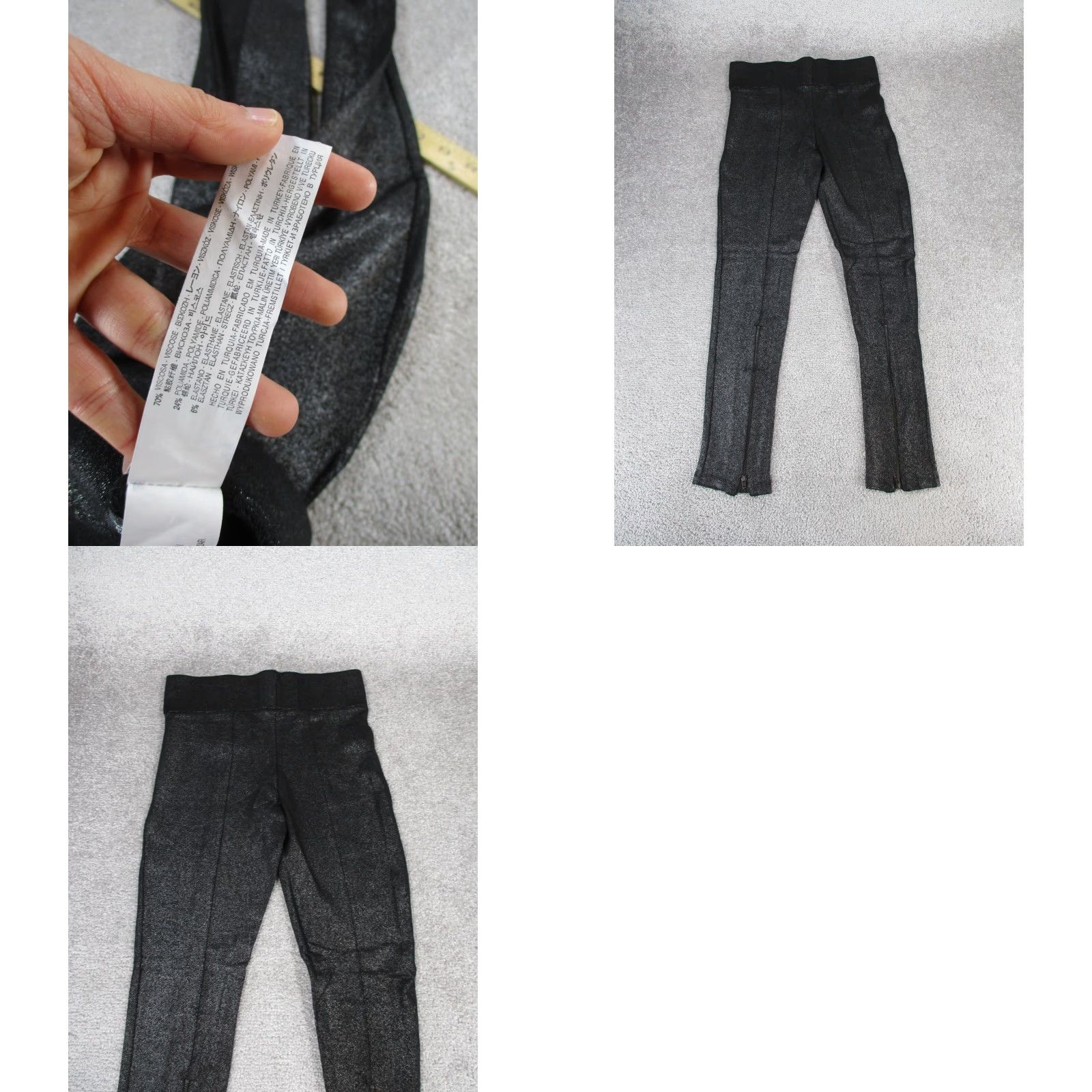 Zara Zara Basic Leggings Womens Small Black Glitter Size 28" / US 6 / IT 42 - 8 Thumbnail