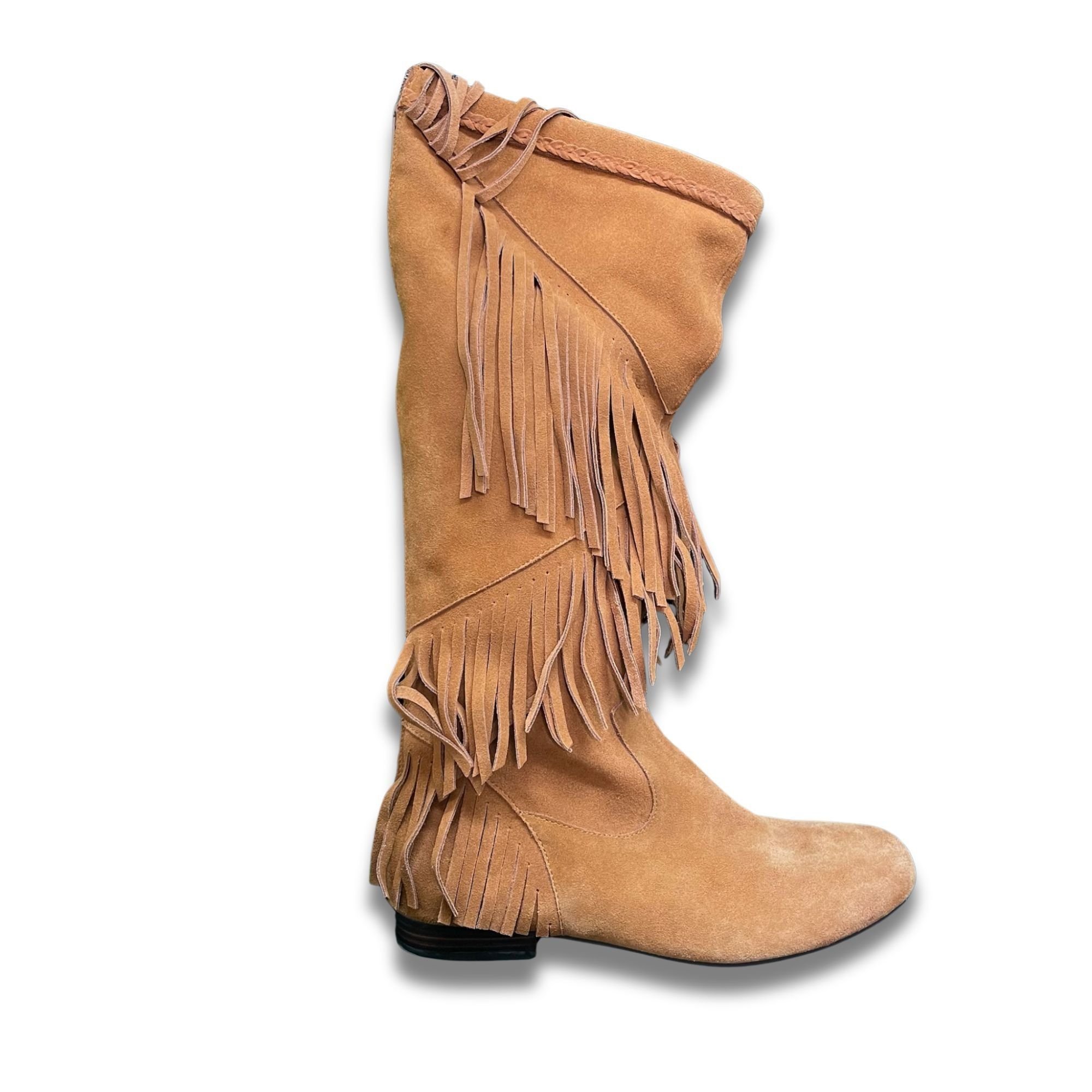 Other Stricca Fringe Suede Boots Size 10 Tan Western Style Made In Size US 10 / IT 40 - 5 Thumbnail