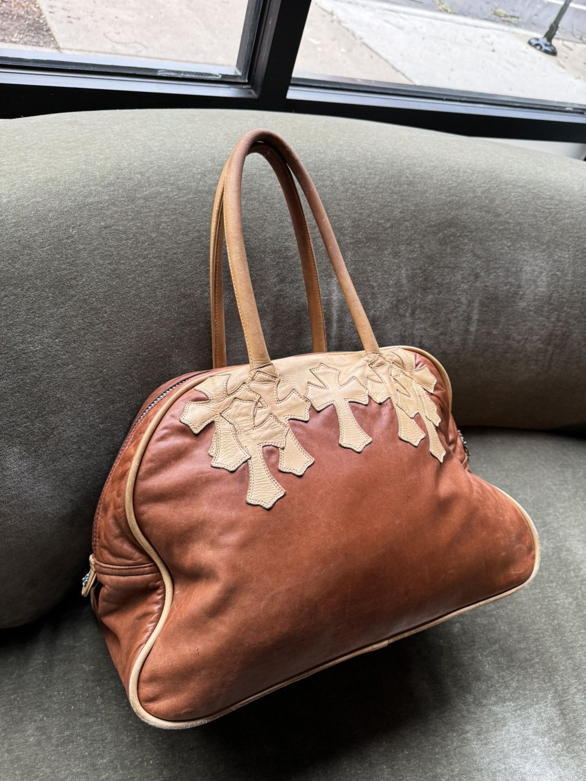 Chrome hearts bowling bag (最終価格) Chrome Hearts Navy Leather Mini Bowling Bag – Savonches