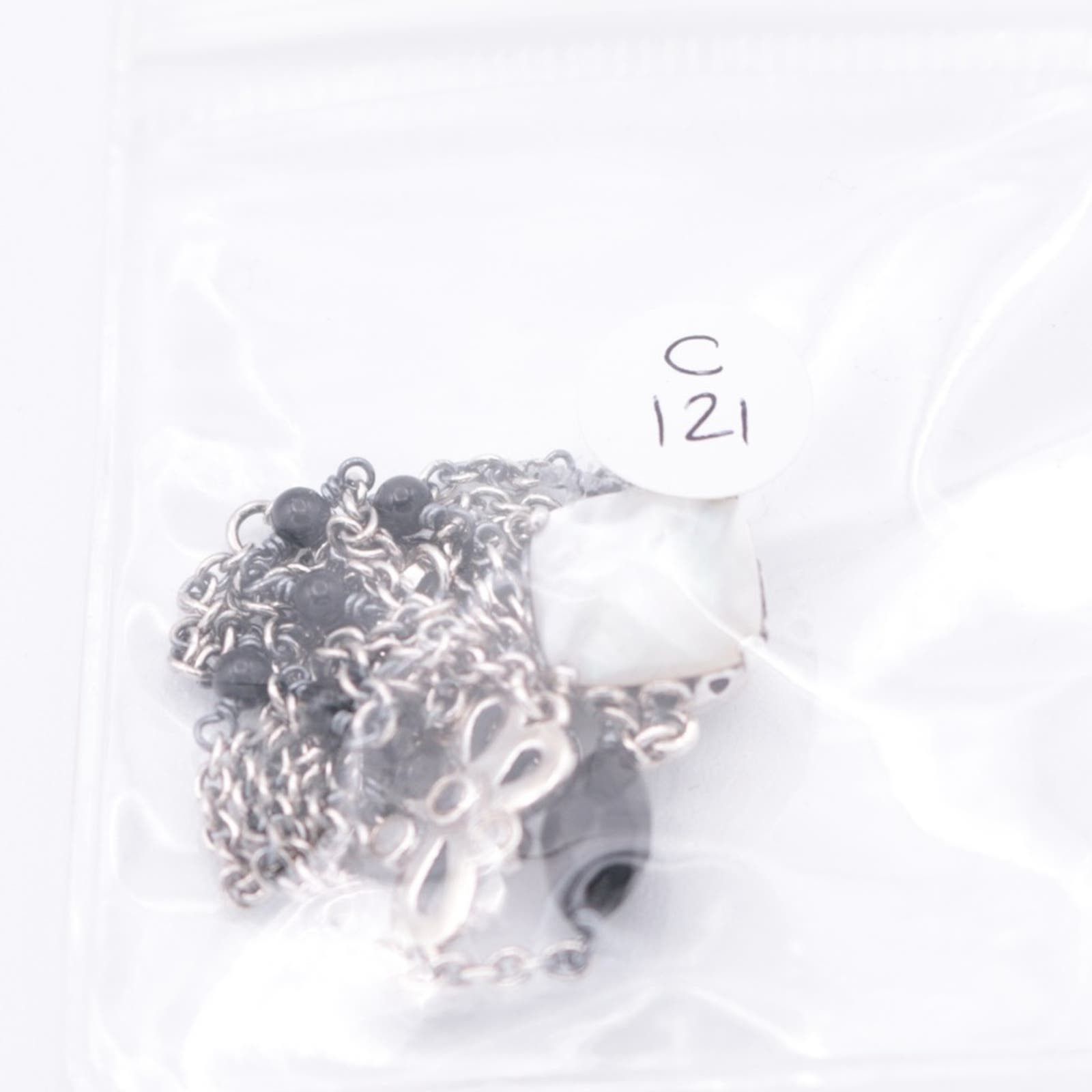 pandora RARE - Authentic Pandora Onyx Mother Of Pearl Necklace Size ONE SIZE - 11 Thumbnail
