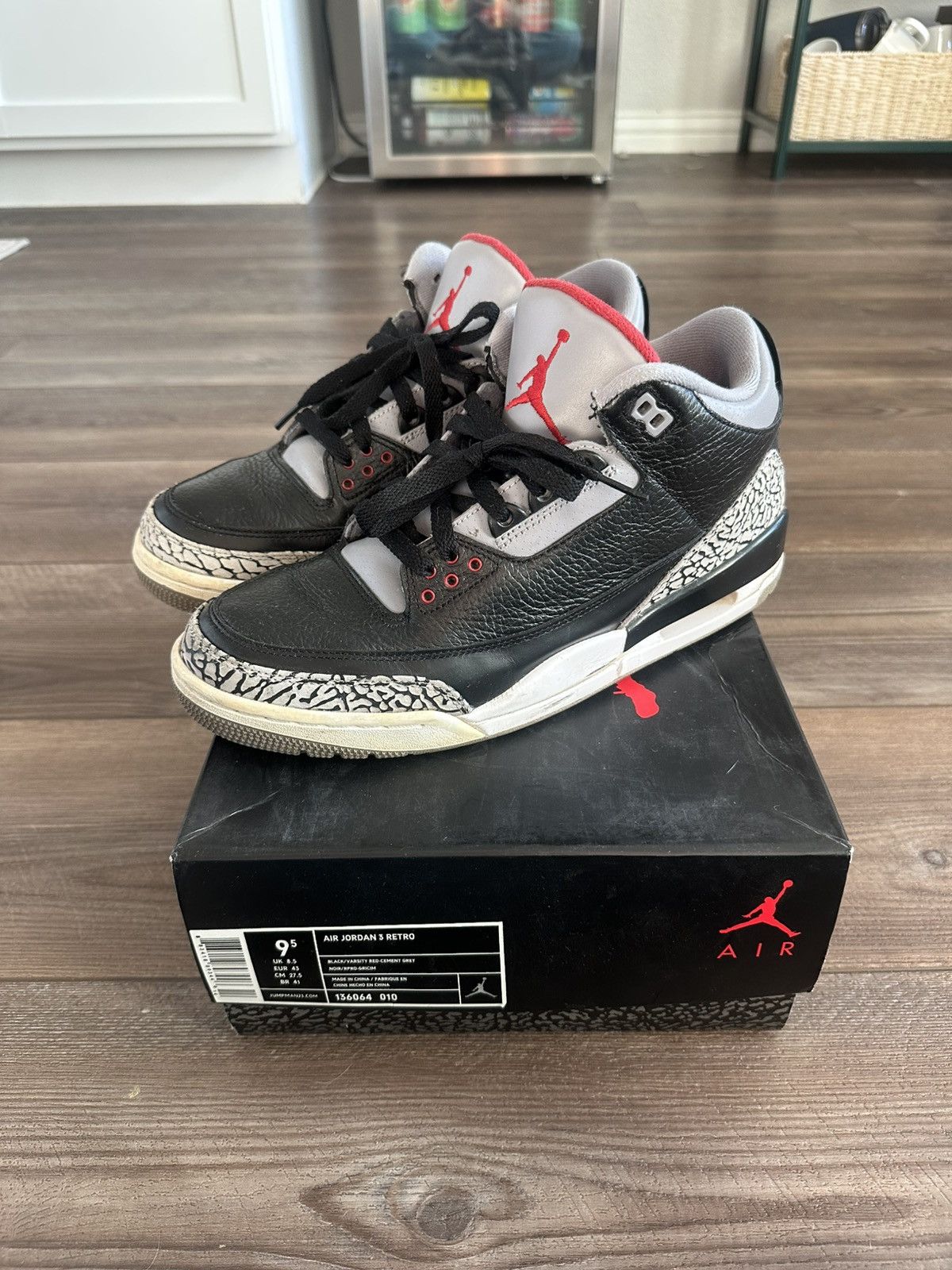 Jordan 3 Retro Black Cement (2011) Men's Size 9.5 OG Quality