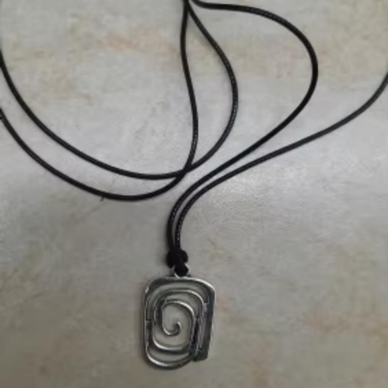 Other Retro Spiral Pendant Leather Rope Necklace Size ONE SIZE - 2 Thumbnail