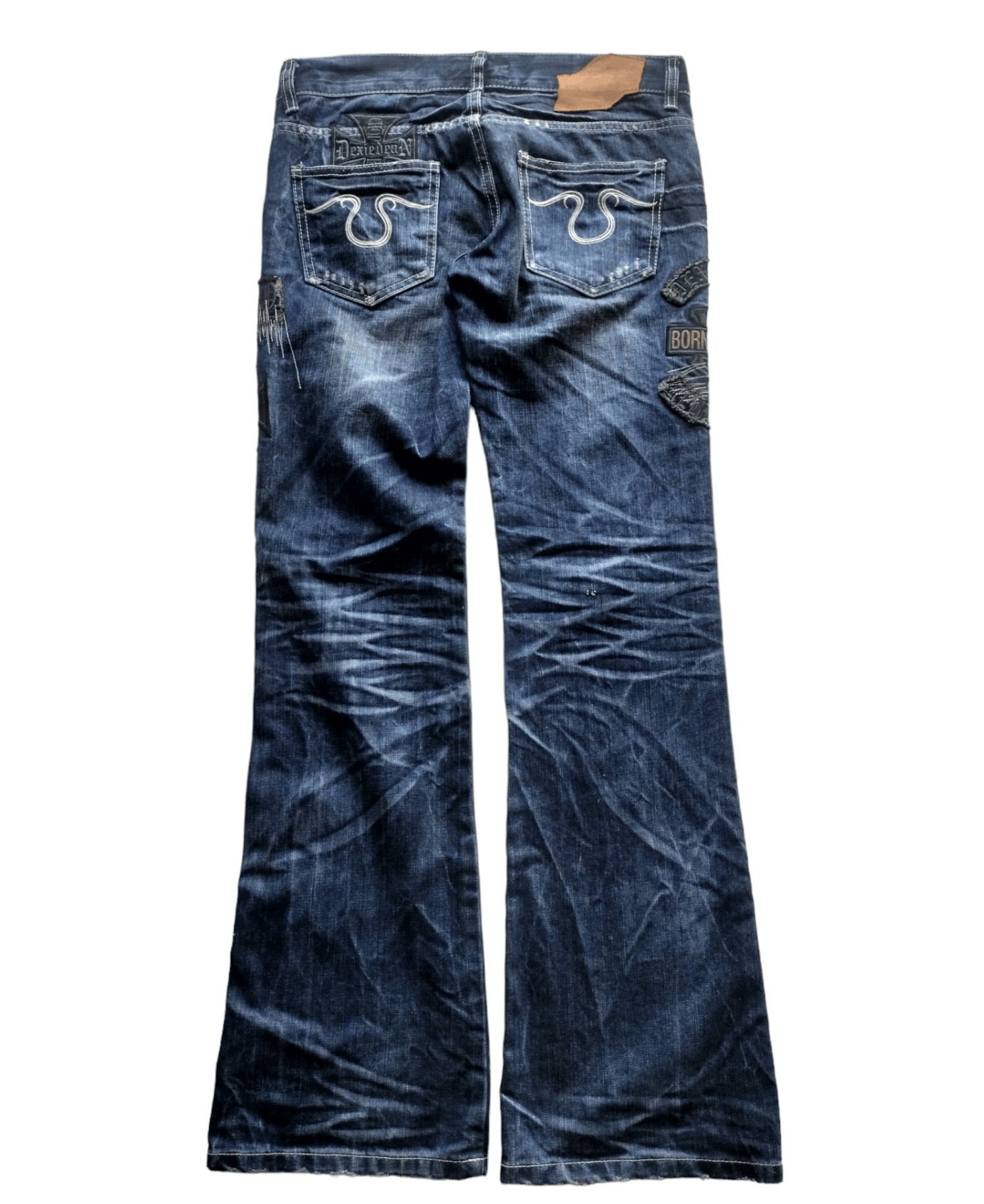 KMRii Flare jeans Dixie dean whisker patched Size US 30 / EU 46 - 2 Thumbnail