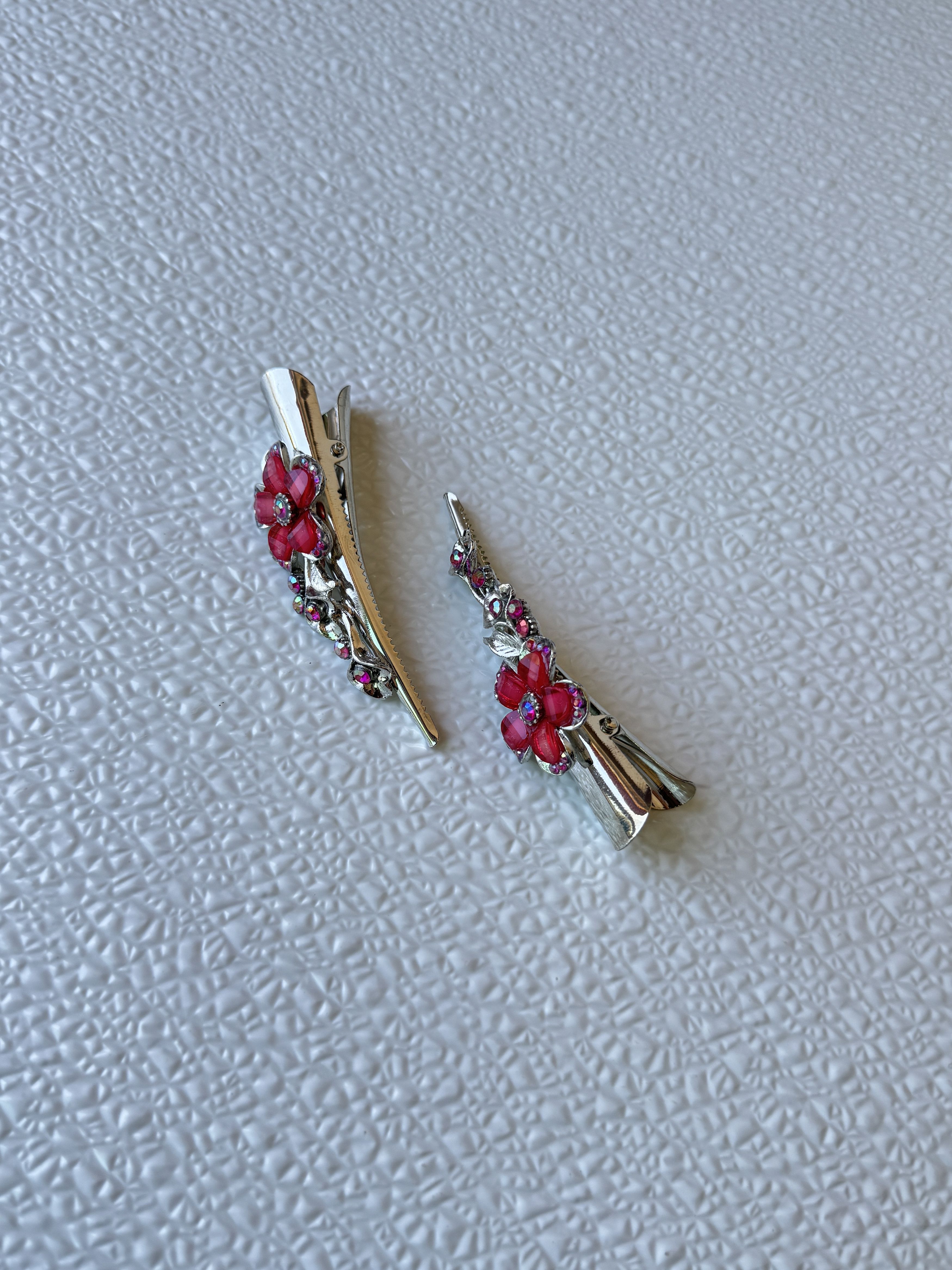 Other Pink Rhinestone Flower Hair Clip Set Size ONE SIZE - 6 Thumbnail