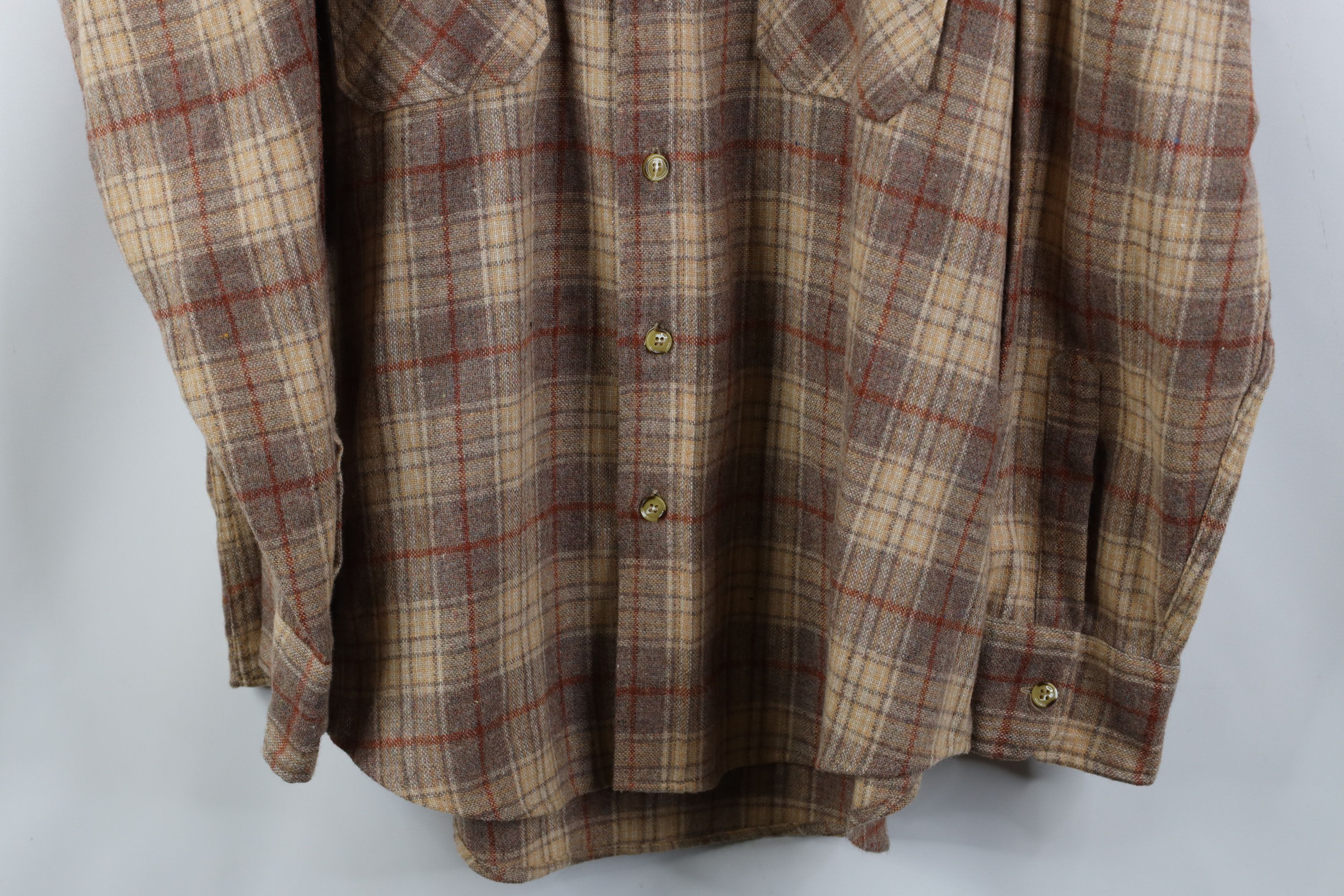 Vintage Vintage 70s Streetwear Wool Blend Collared Button Shirt Size US XL / EU 56 / 4 - 3 Thumbnail